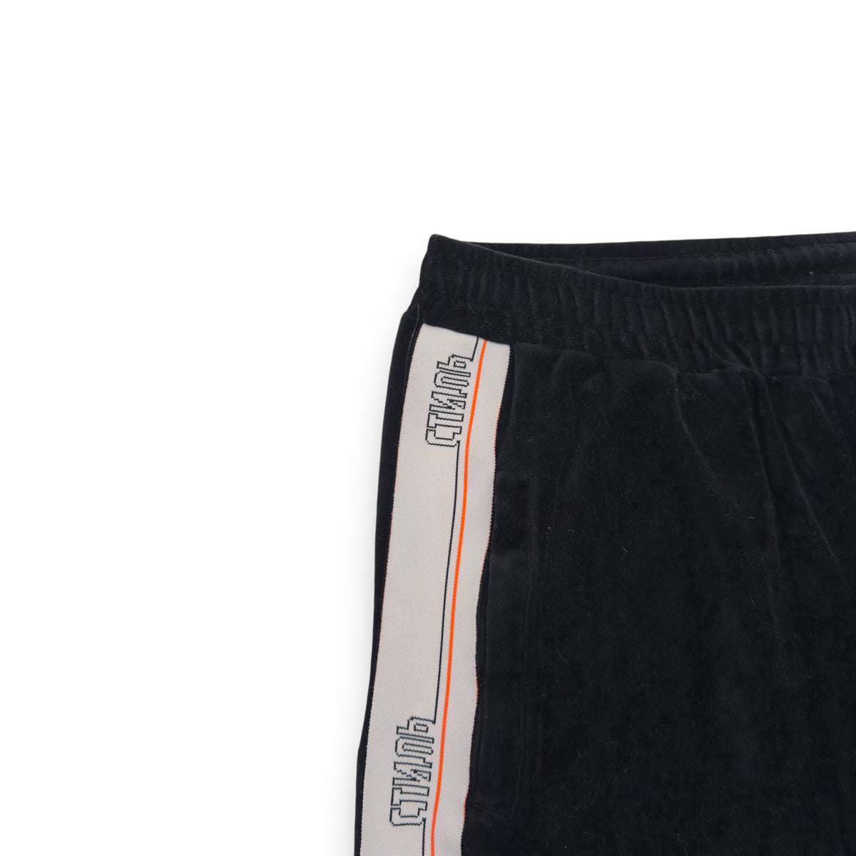 HERON PRESTON VELVET SIDE STRIPE TRACK PANTS BLACK XL
