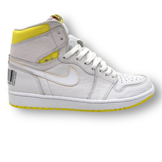 NIKE AIR JORDAN 1 RETRO HIGH OG FIRST CLASS FLIGHT SNEAKER WHITE / YELLOW UK8