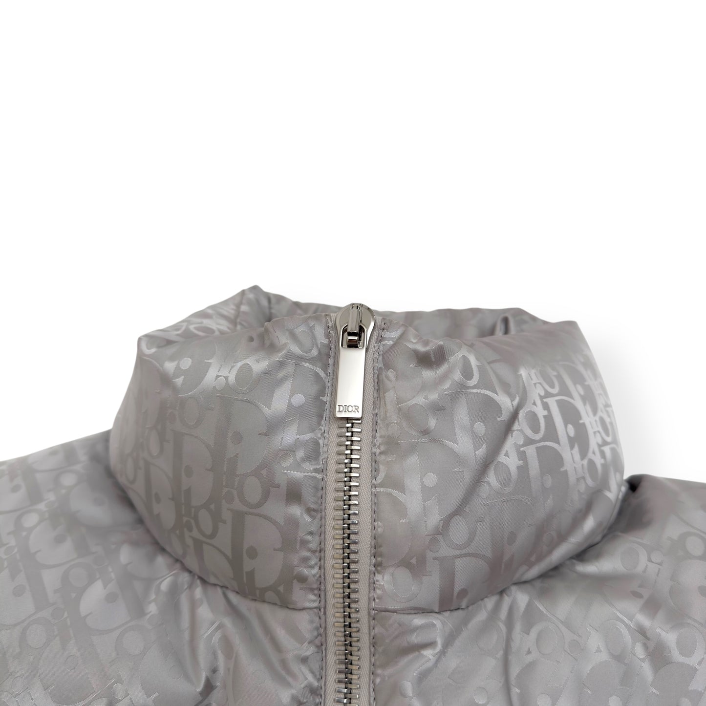 DIOR OBLIQUE BLOUSON DOWN PUFFER JACKET SILVER / BLACK 50 / L