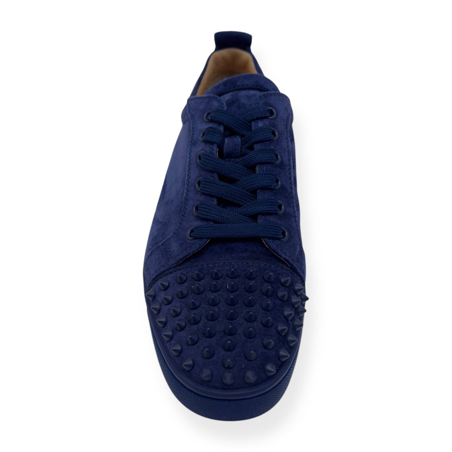 CHRISTIAN LOUBOUTIN LOUIS JUNIOR SPIKE SUEDE SNEAKER NAVY BLUE 43 / UK9