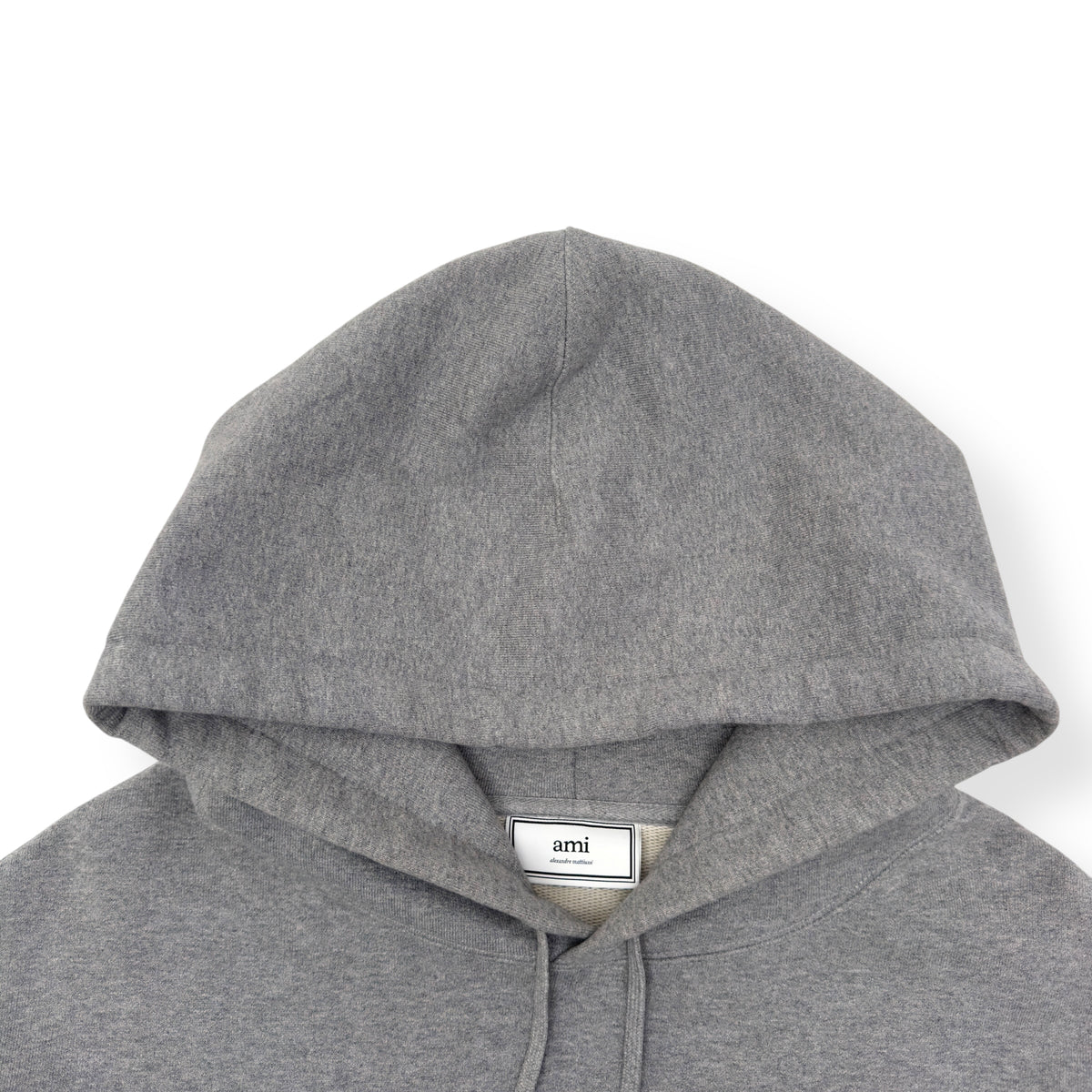 AMI PARIS LOGO HOODIE GREY / RED M