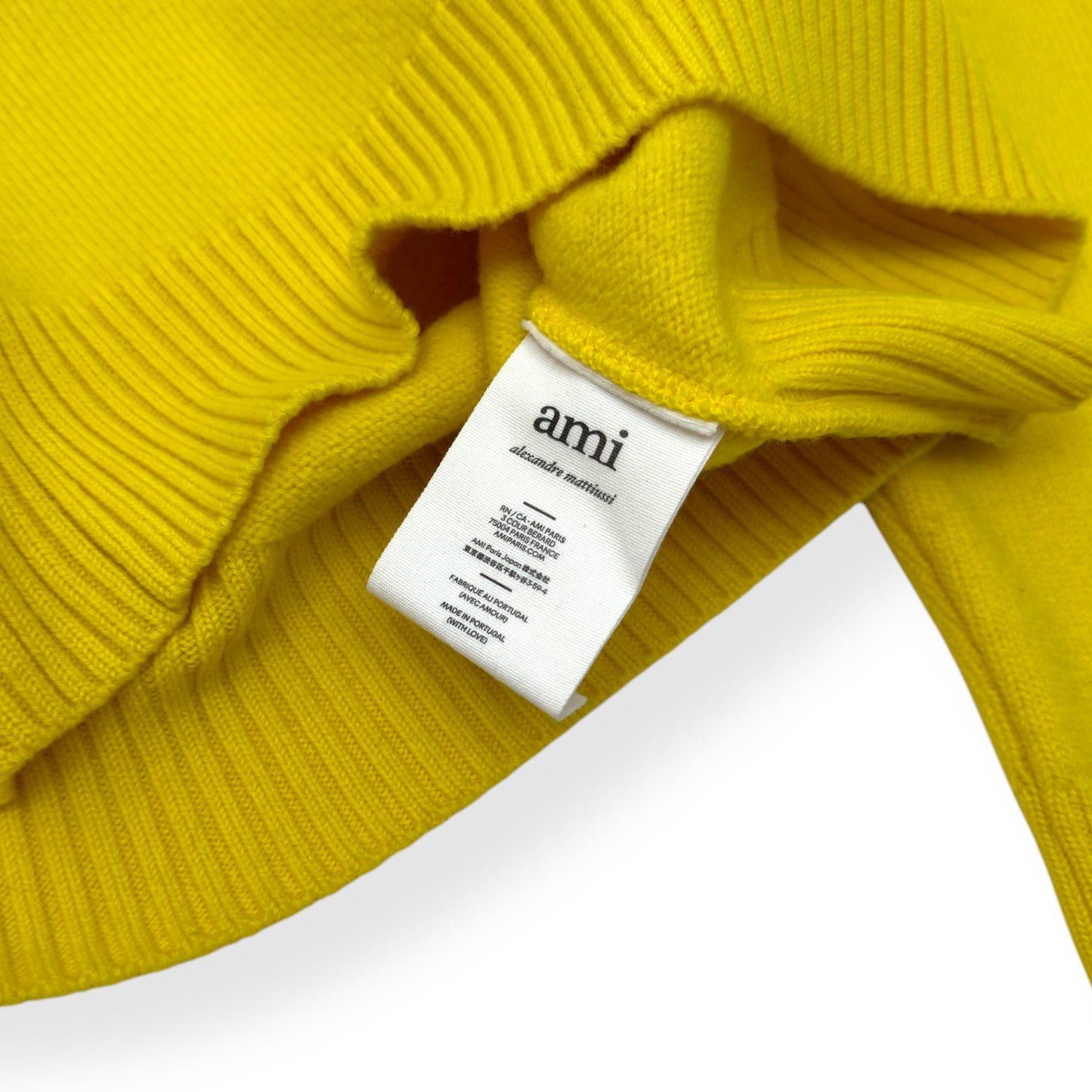 AMI PARIS CREWNECK SWEATER YELLOW / BLACK L