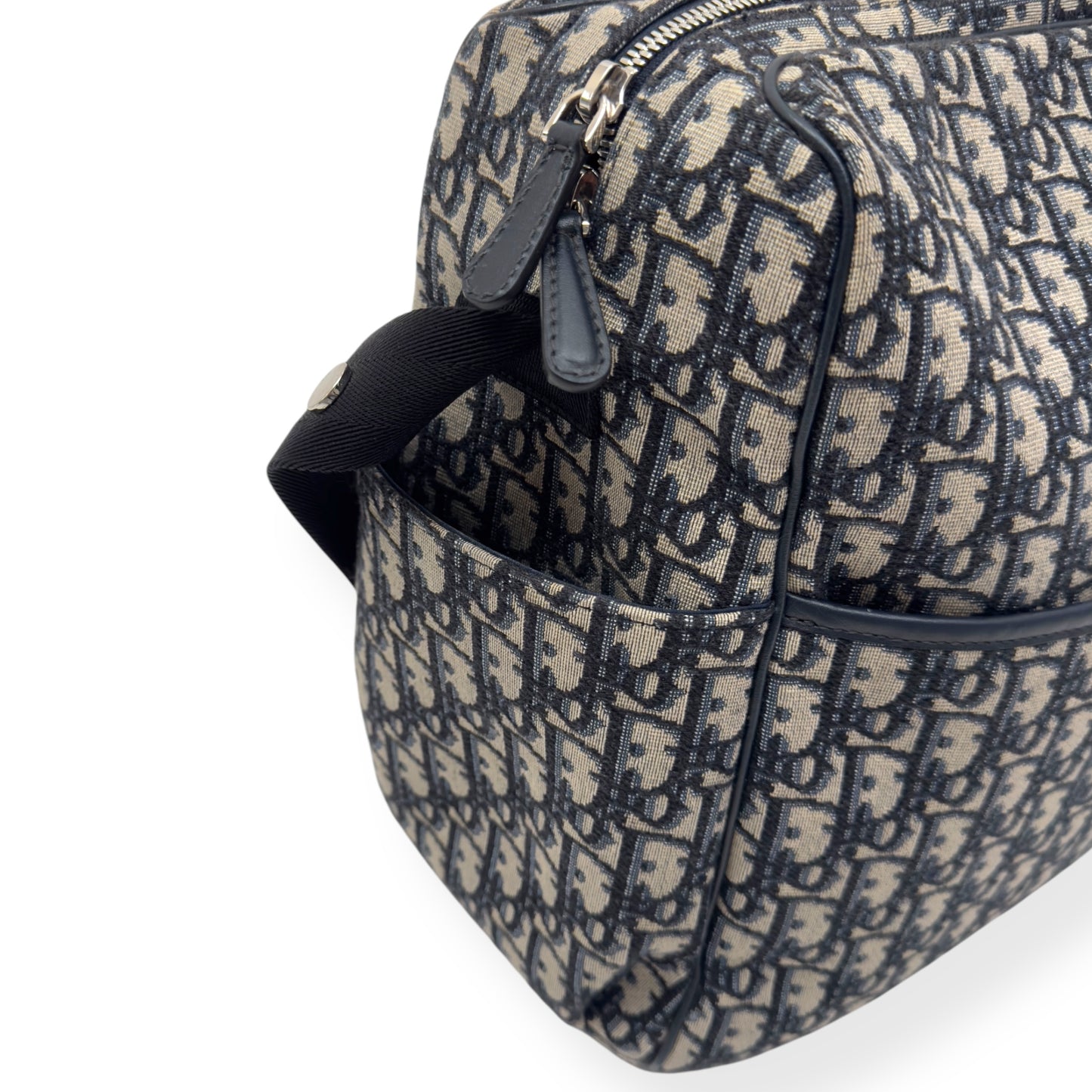 CHRISTIAN DIOR OBLIQUE JACQUARD CHANGING BAG BLACK / BEIGE L