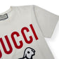 GUCCI LAMB PRINT COTTON T-SHIRT CREAM / RED L
