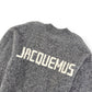 JACQUEMUS LE PULL WOOL-BLEND SWEATER GREY / WHITE L