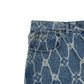 LOUIS VUITTON MONOGRAM PRINTED DENIM SHORTS INDIGO BLUE W34” / L