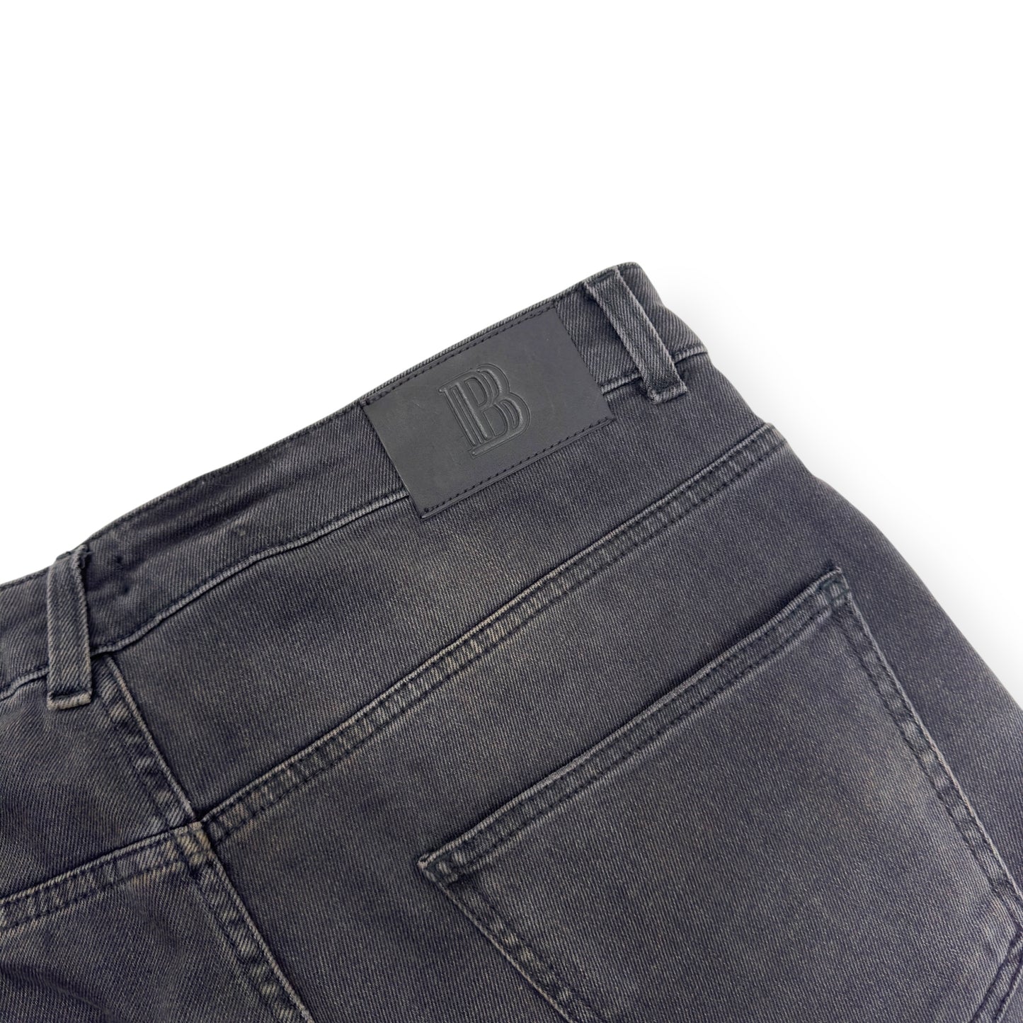 BALMAIN WASHED BIKER JEANS BLACK W34”