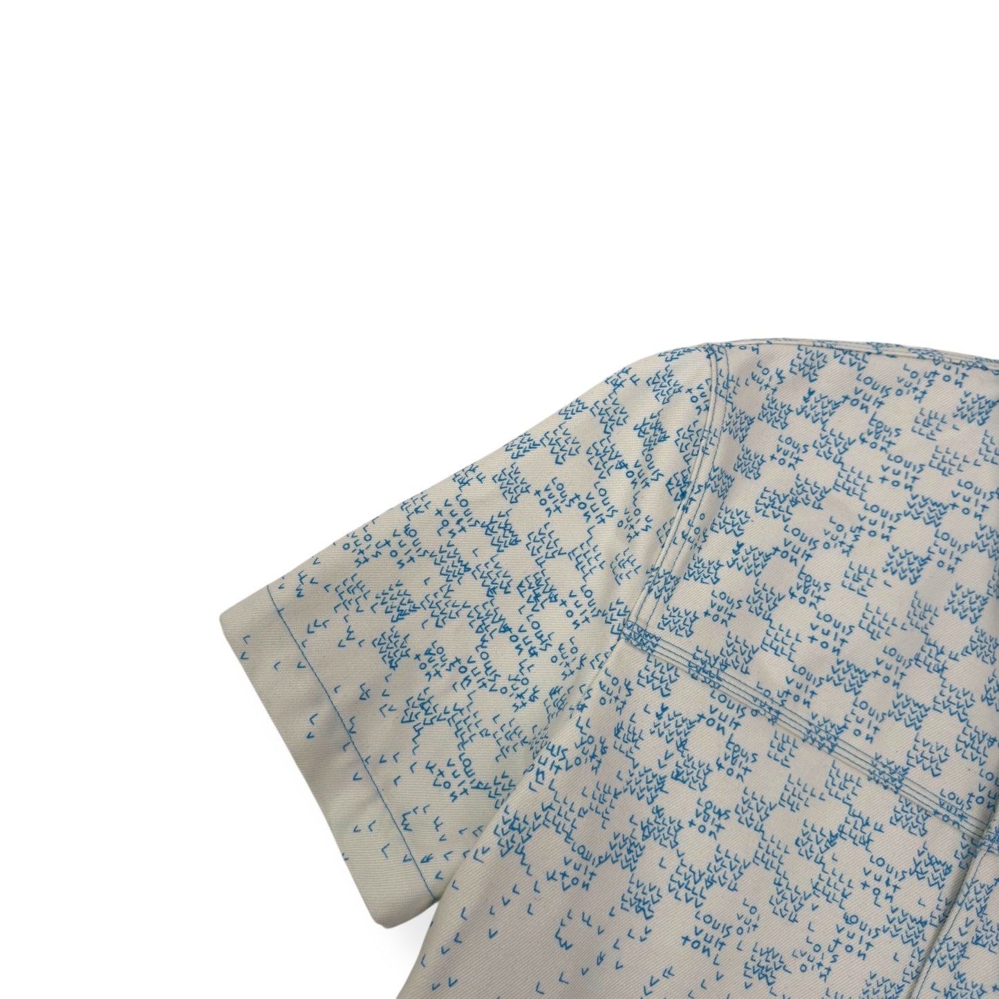 LOUIS VUITTON LANDSCAPE SHORT-SLEEVED DENIM SHIRT MULTICOLOURED M