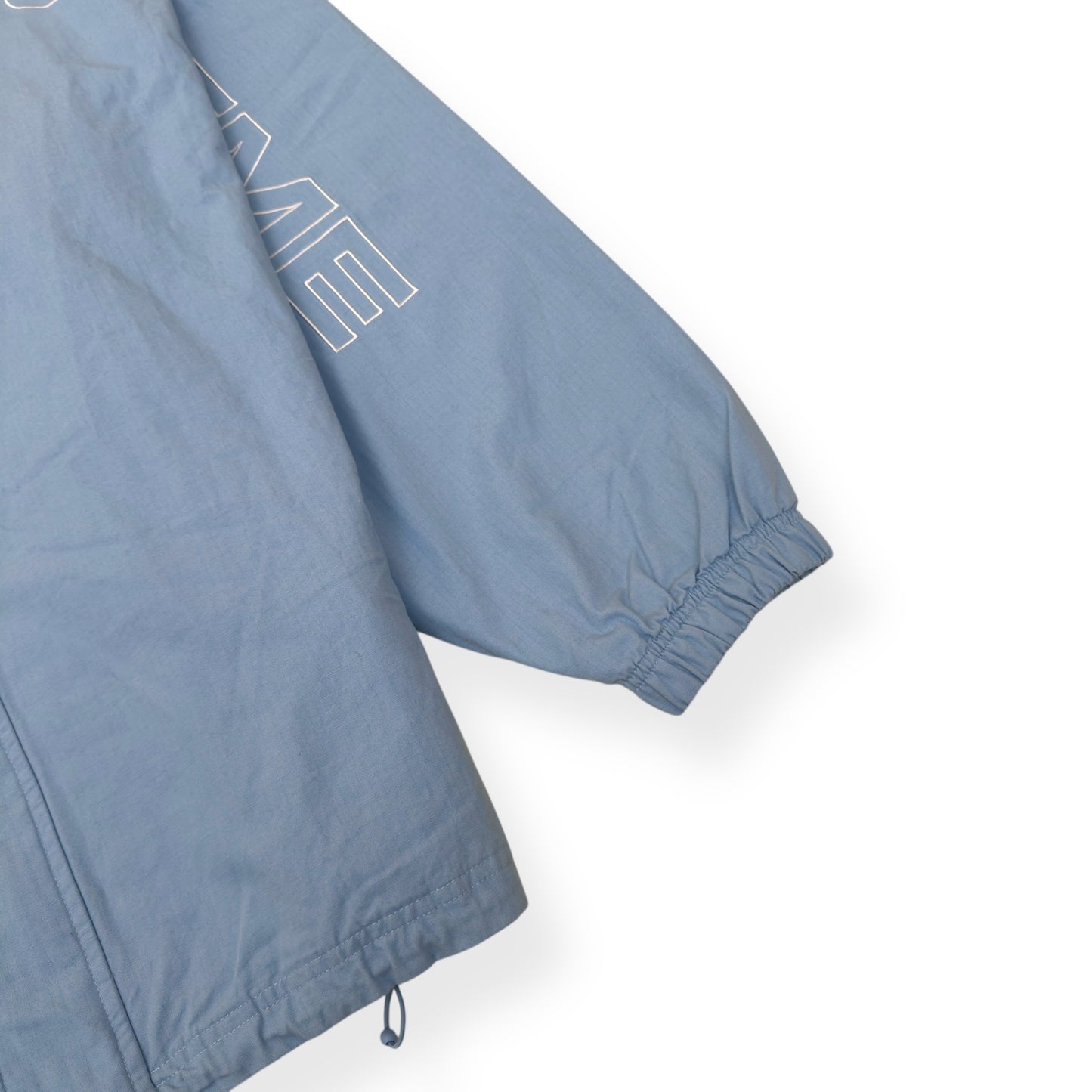 SUPREME SPELLOUT EMBROIDERED RIPSTOP TRACK JACKET BABY BLUE XL