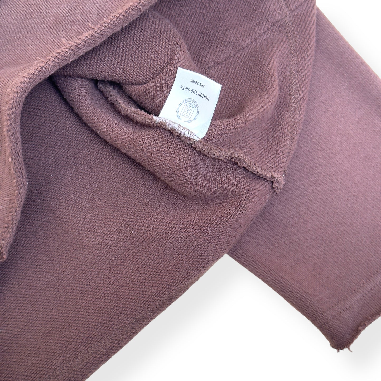 HONOR THE GIFT SCRIPT EMBROIDERED HOODIE BROWN L