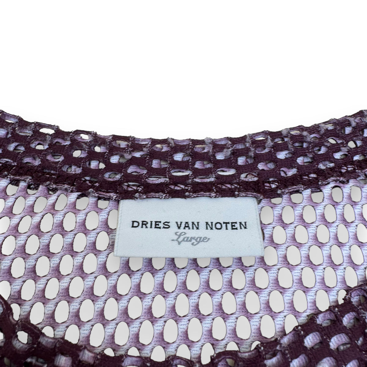 DRIES VAN NOTEN 23 OVERSIZED MESH SHIRT PURPLE L