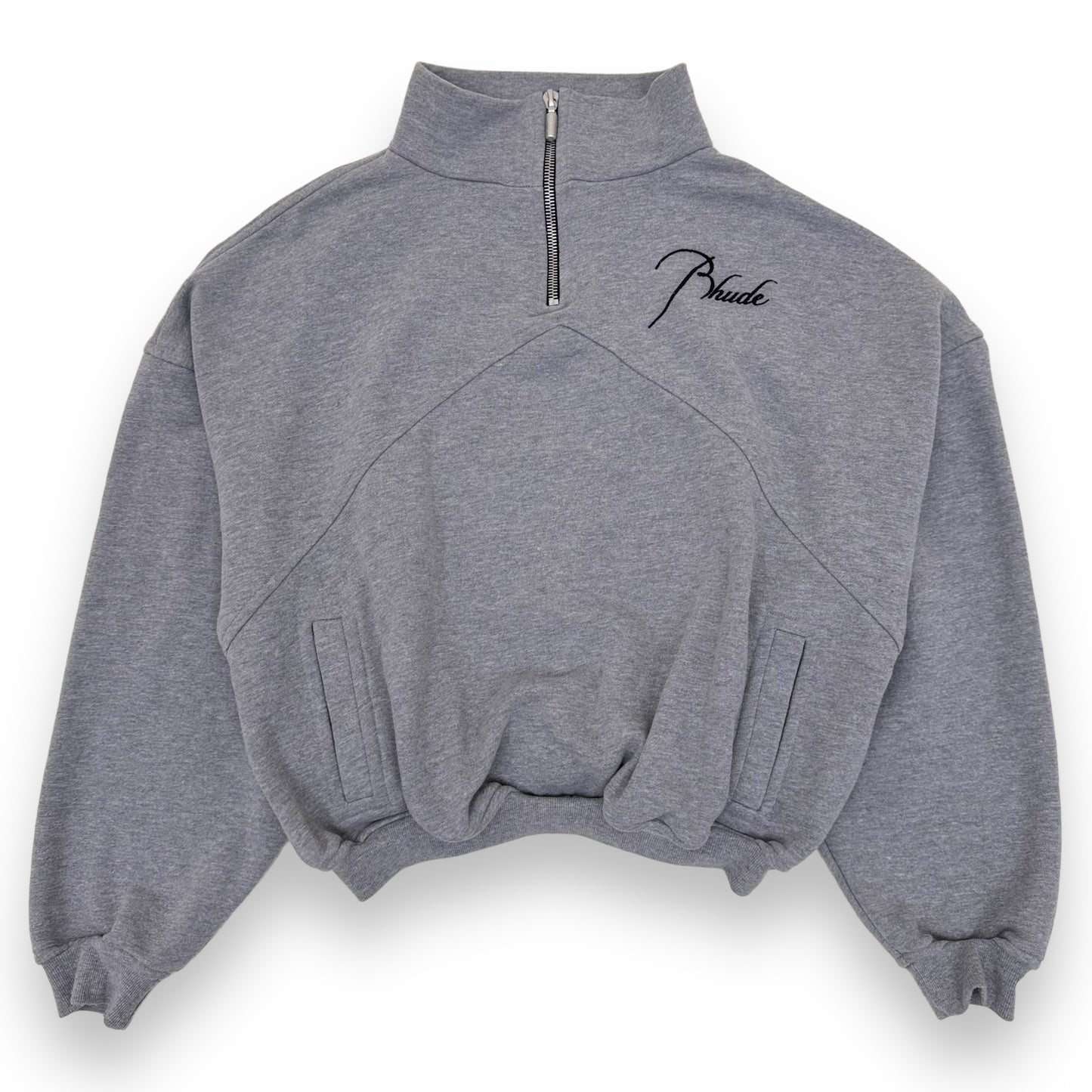 RHUDE MOCK NECK LONG SLEEVE SWEATSHIRT GREY S