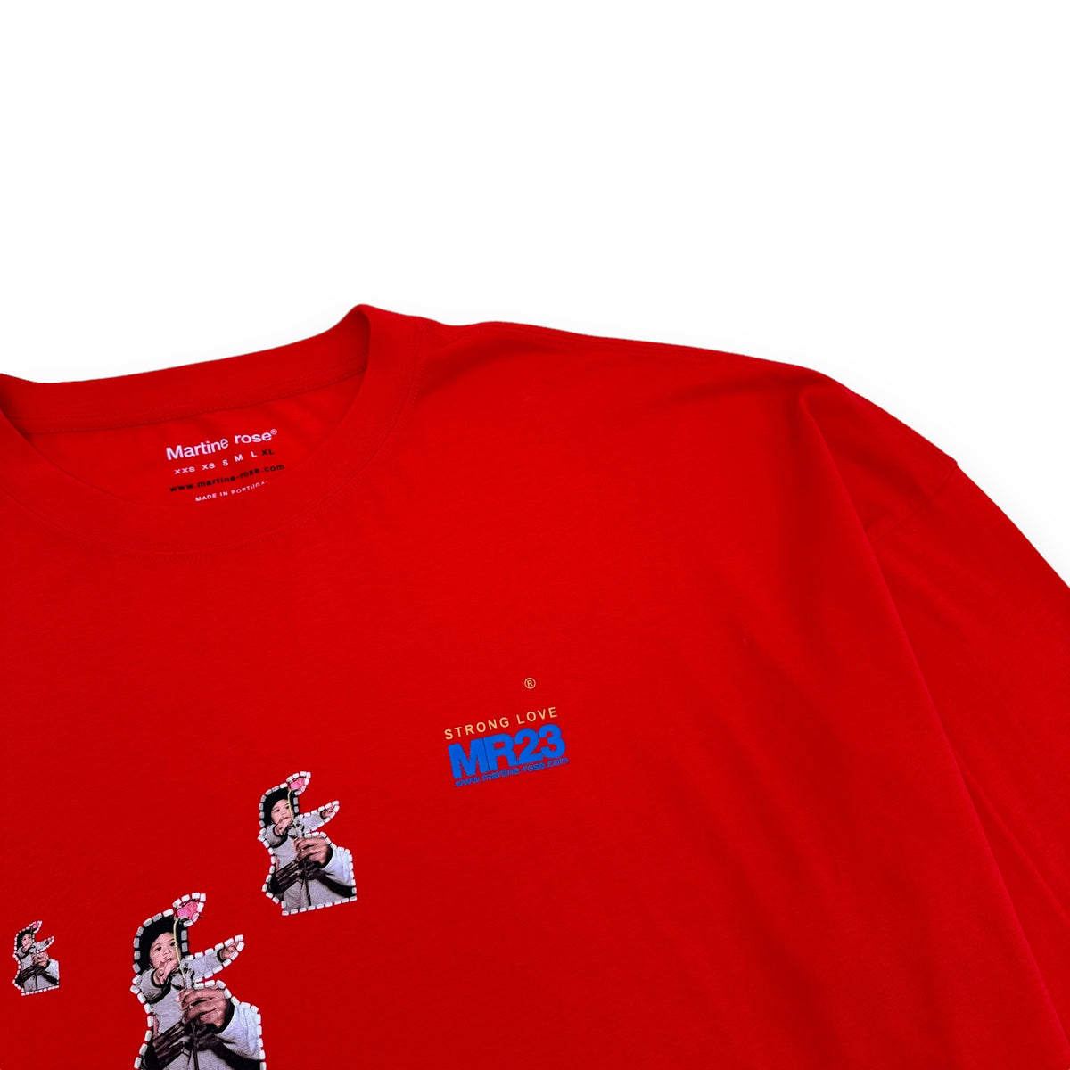 MARTINE ROSE OVERSIZED LONG SLEEVE T-SHIRT RED XL