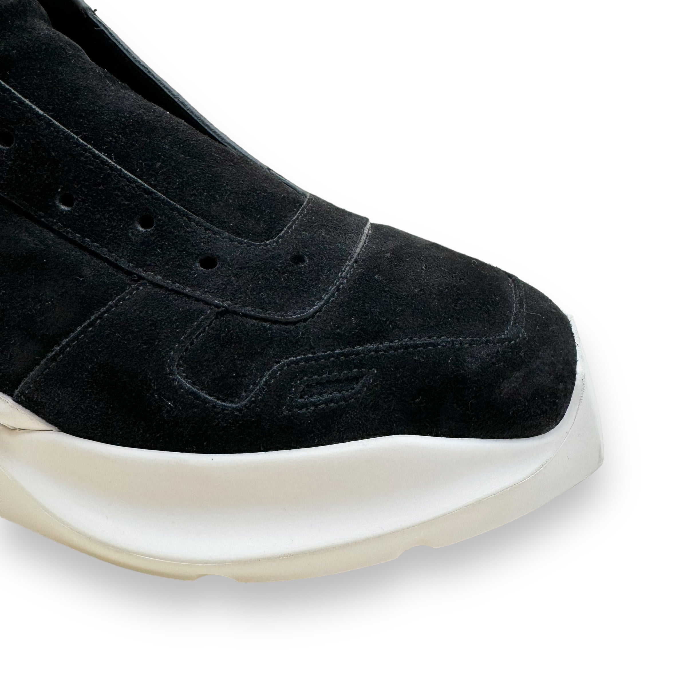 RICK OWENS GETH SUEDE RUNNER SNEAKER BLACK UK11
