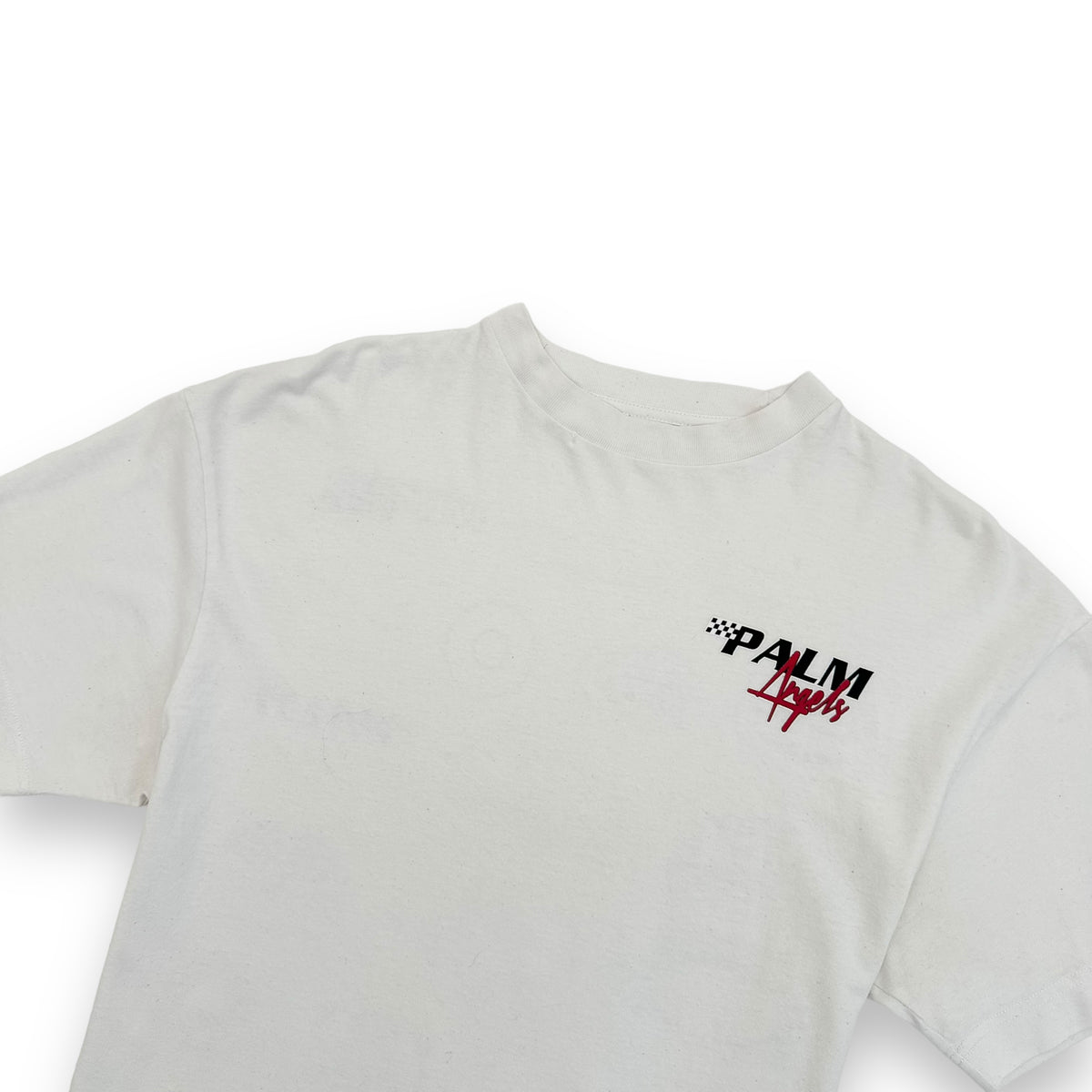 PALM ANGELS RACING LOGO T-SHIRT WHITE M
