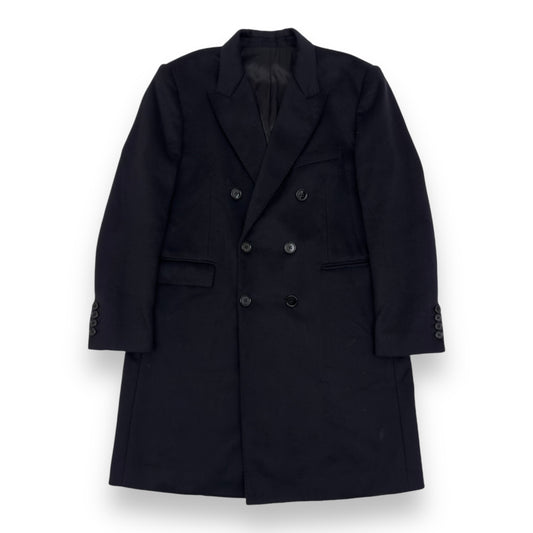 CELINE CASHMERE DOUBLE BREASTED CLASSIC COAT BLACK XL