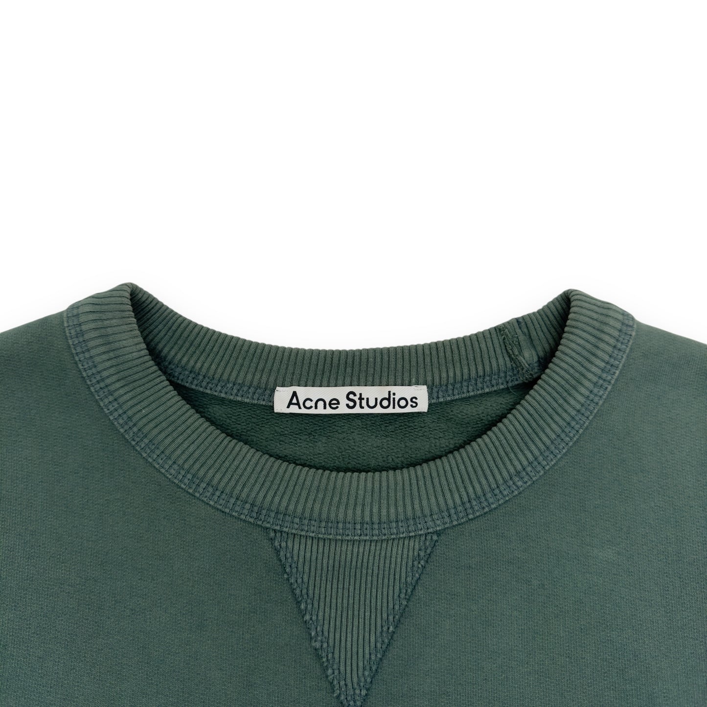 ACNE STUDIOS LOGO CREWNECK SWEATSHIRT FOREST GREEN L