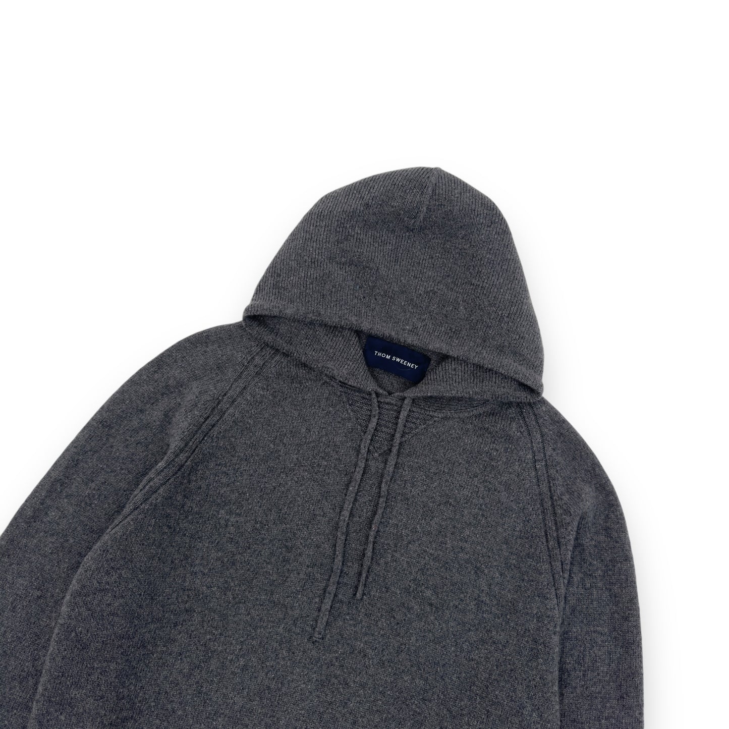 THOM SWEENEY CASHMERE PULLOVER HOODIE GREY L