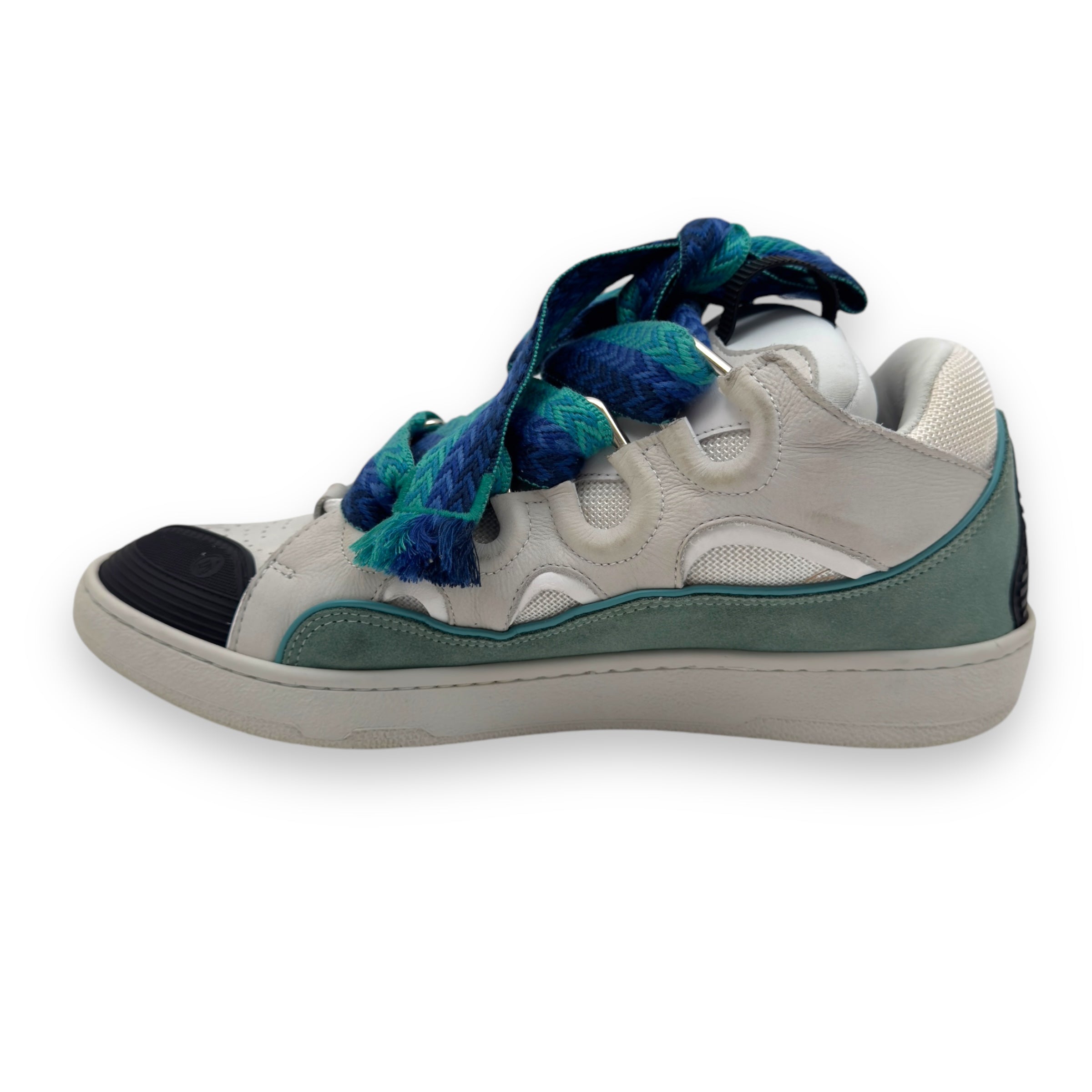 LANVIN CURB SNEAKER WHITE / BLUE UK10