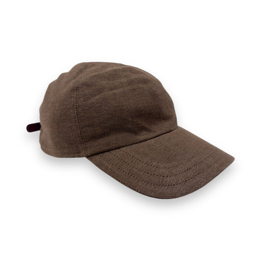 THOM SWEENEY COTTON / LEATHER CAP BROWN L