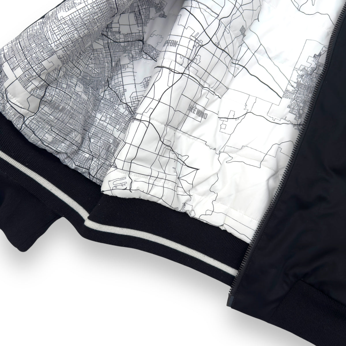 NIKE JORDAN CITY OF FLIGHT MA-1 BOMBER JACKET BLACK / WHITE L