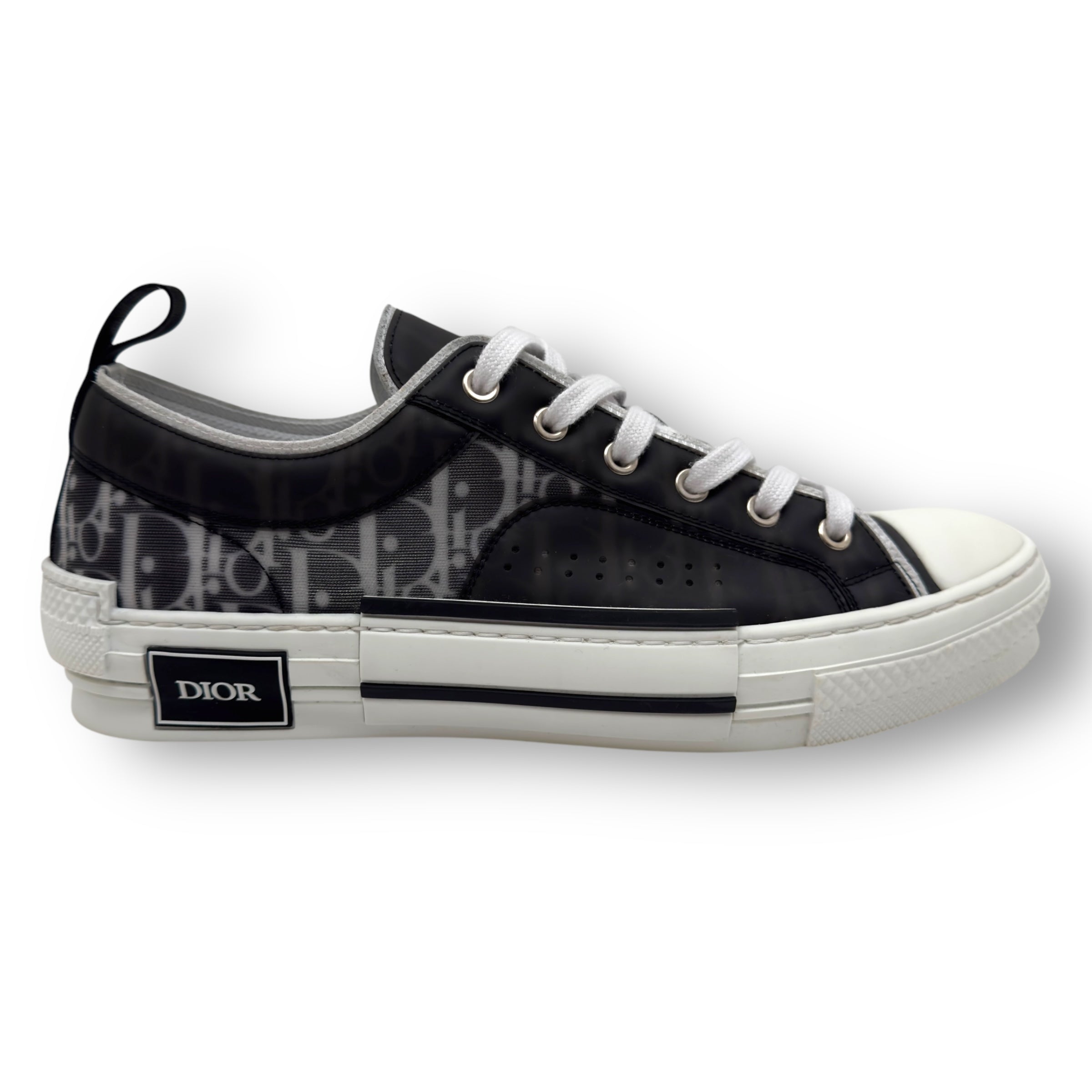 DIOR B23 LOW-TOP OBLIQUE SNEAKER BLACK / WHITE EU42 / UK8