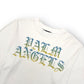 PALM ANGELS OVERSIZED HUE GOTHIC LOGO T-SHIRT WHITE / BLUE L