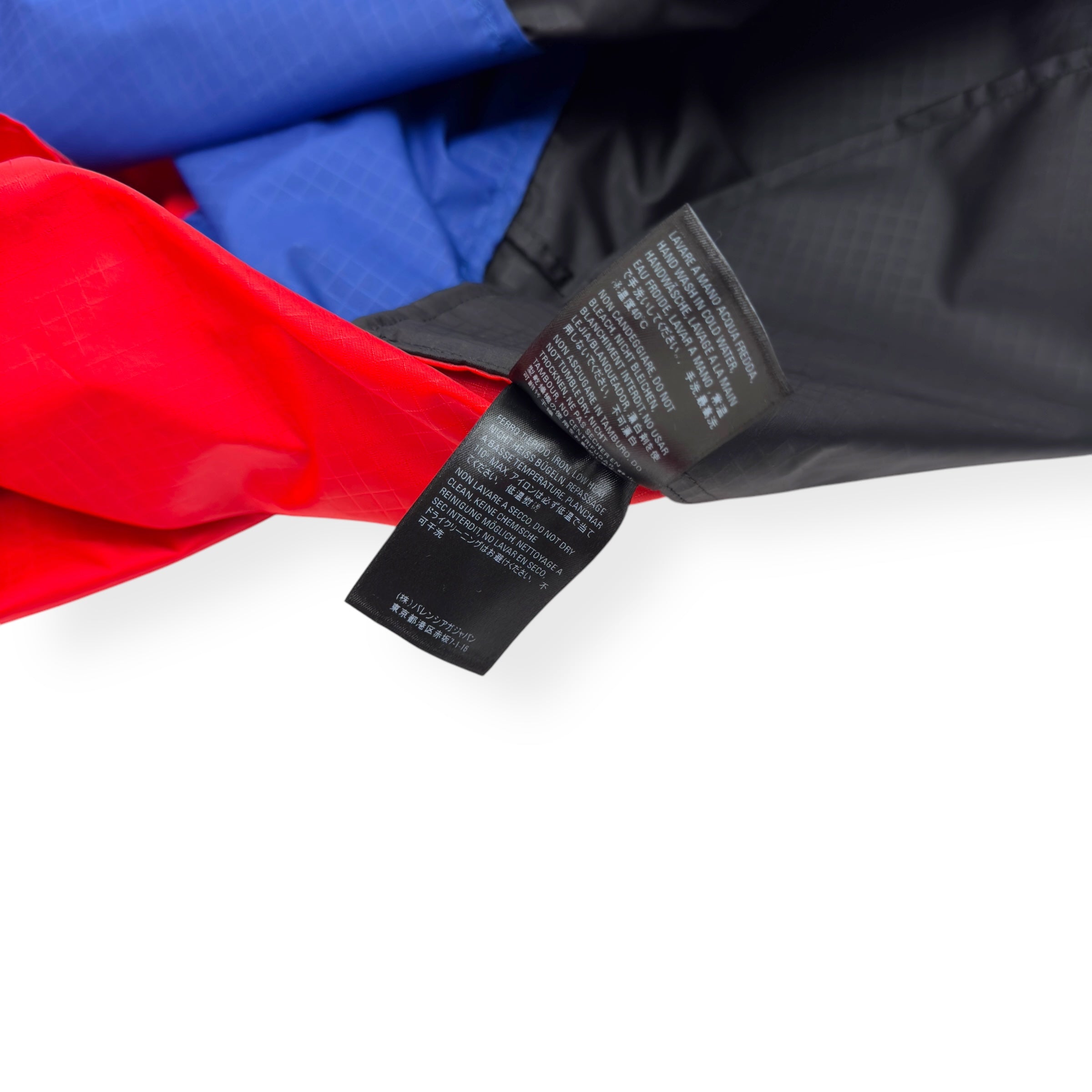 BALENCIAGA RIPSTOP OVERSIZED WINDBREAKER JACKET RED / BLUE / BLACK FR48 / M