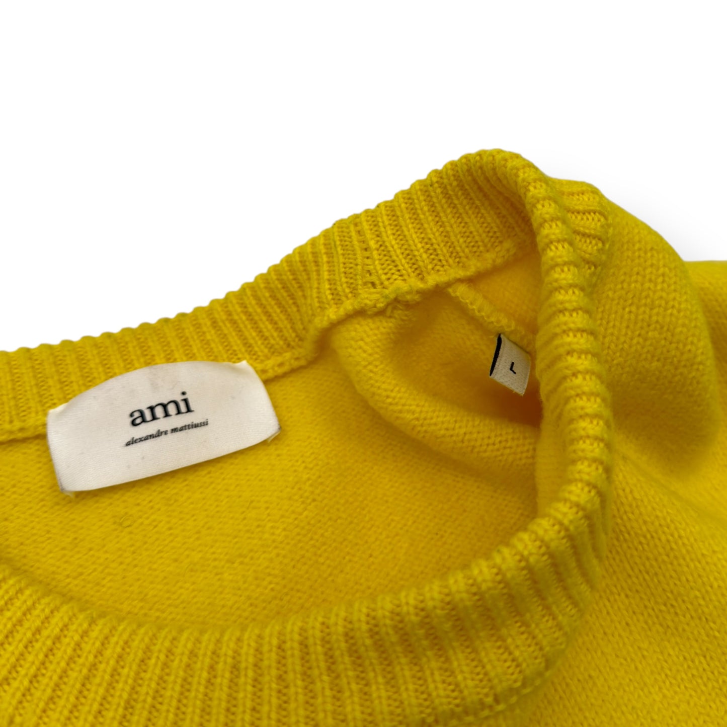 AMI PARIS CREWNECK SWEATER YELLOW / BLACK L