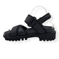 GANNI WOMENS HIKING LEATHER SANDALS BLACK 38 / UK5