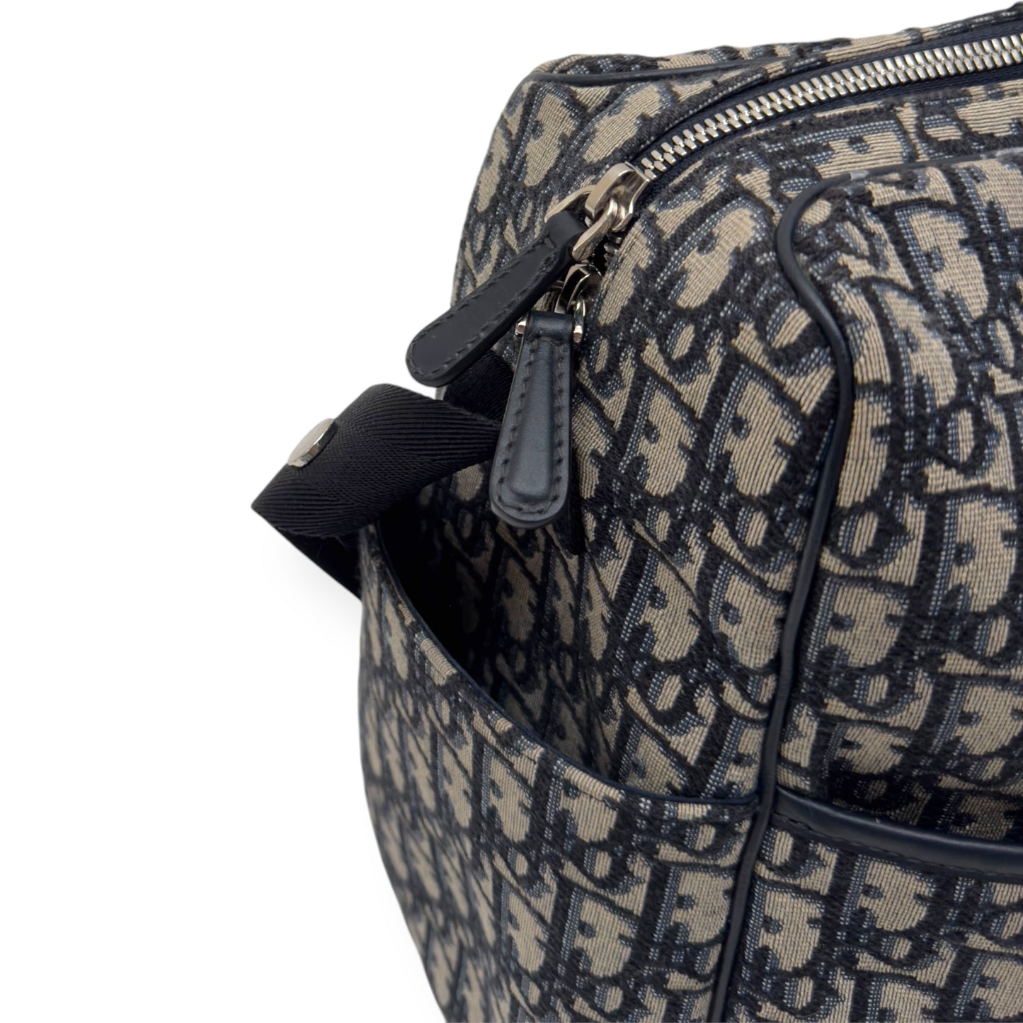 CHRISTIAN DIOR OBLIQUE JACQUARD CHANGING BAG BLACK / BEIGE L