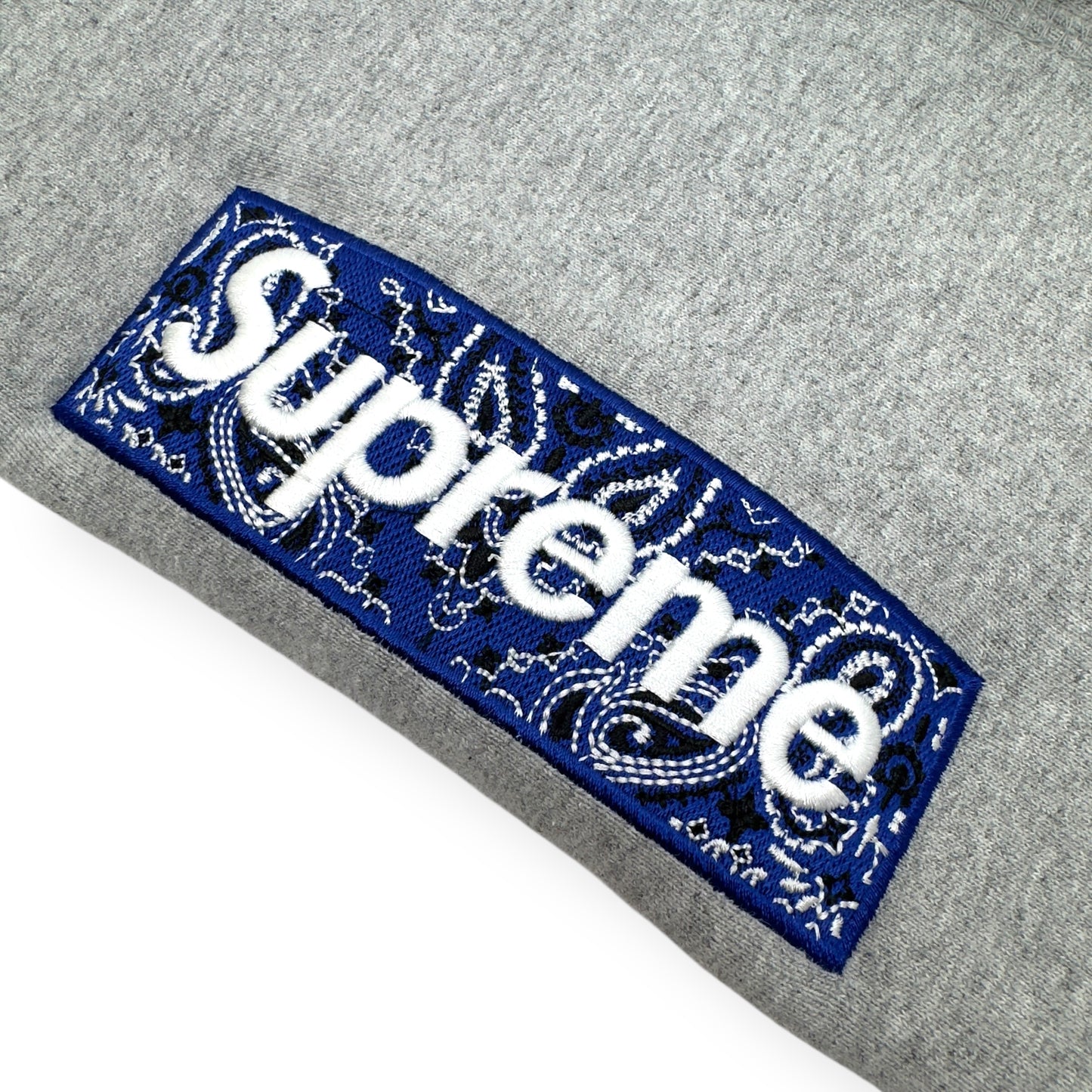 SUPREME BANDANA BOX LOGO HOODIE GREY / BLUE S