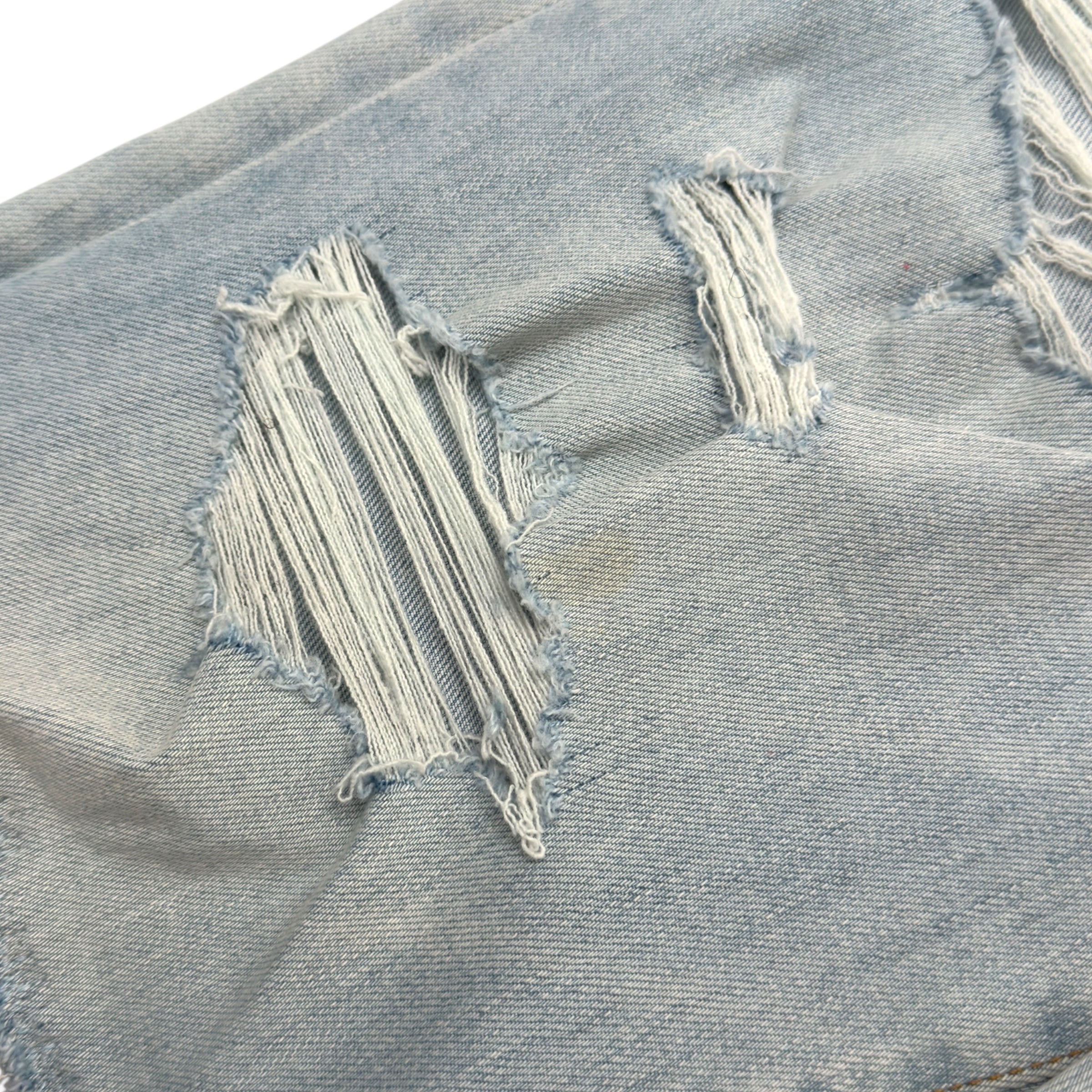 AMIRI PLAID PATCH THRASHER DENIM JEANS BLUE / ORANGE W34”