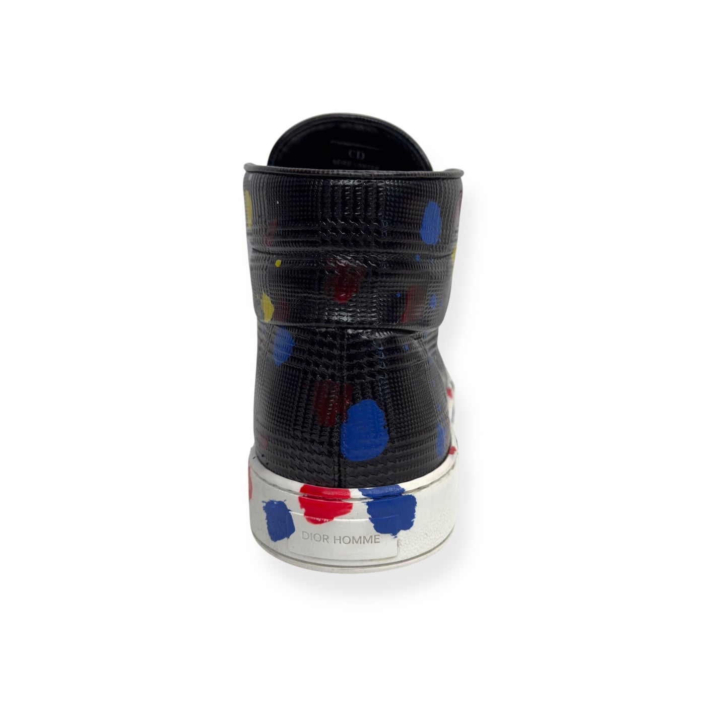 DIOR HOMME HIGH-TOP B06 PAINT SPLATTER SNEAKER BLACK UK8