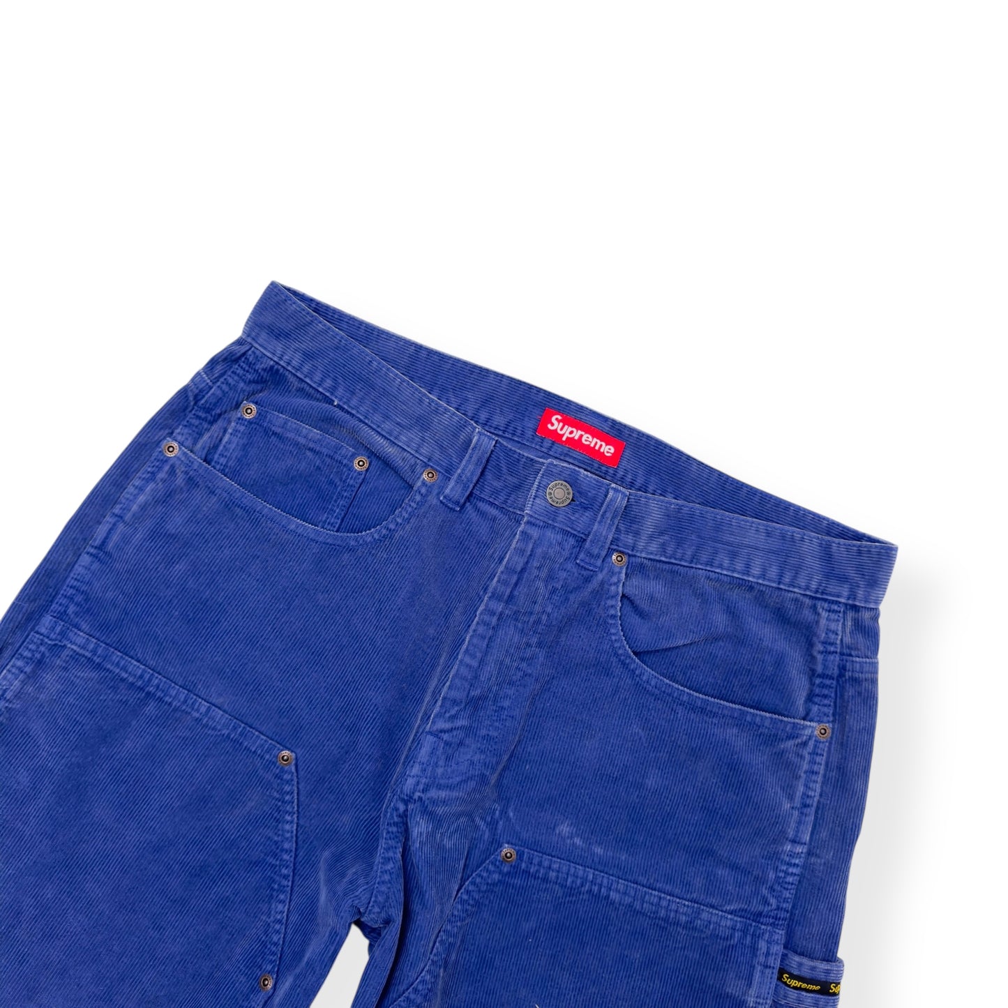 SUPREME WASHED CORDUROY DOUBLE KNEE SHORTS BLUE M