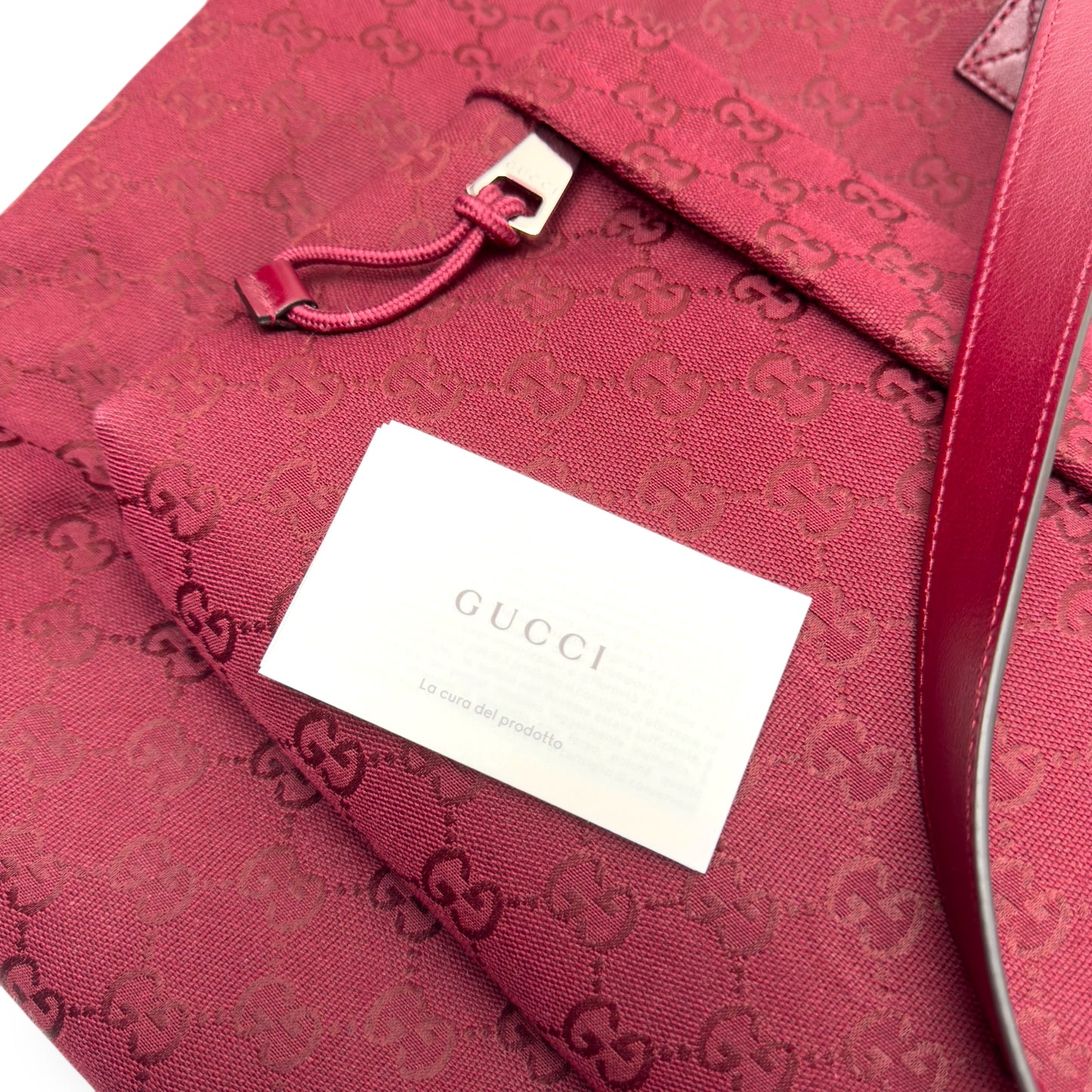 GUCCI GG TOTE BAG ANCORA RED L