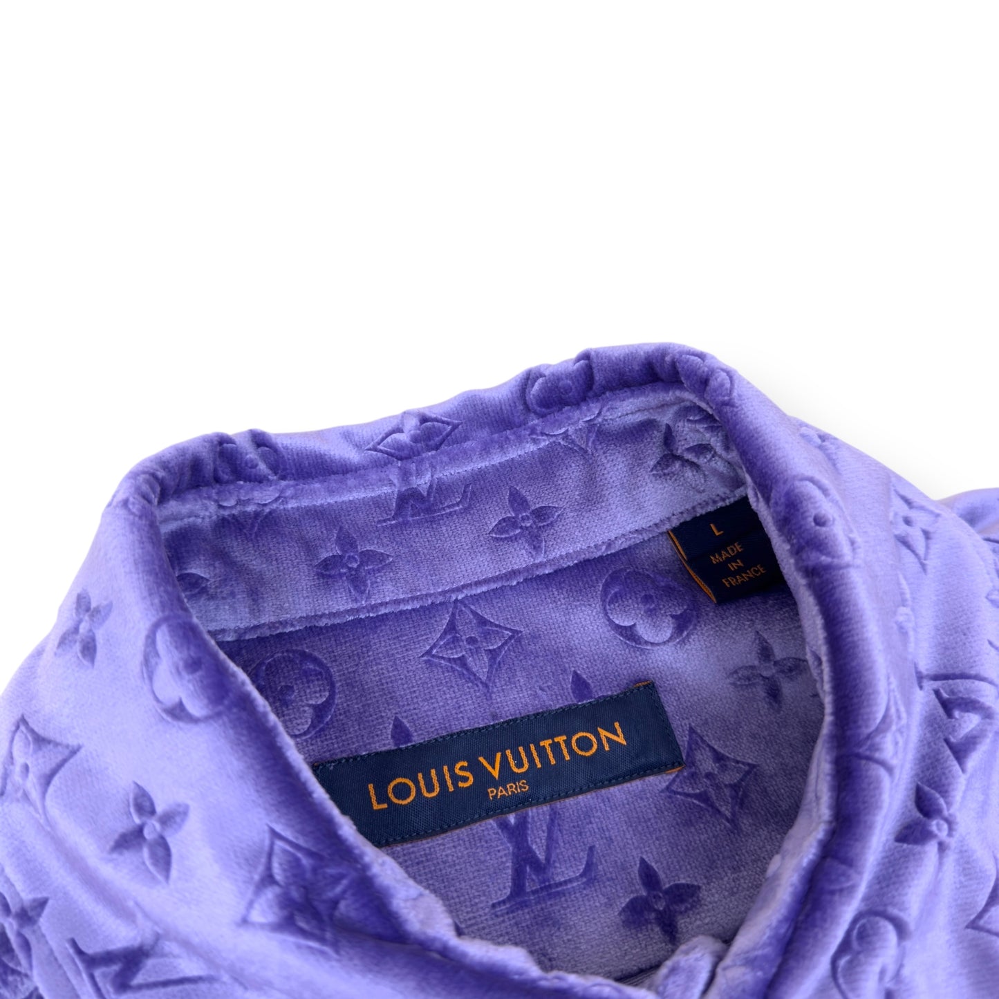 LOUIS VUITTON LV MONOGRAM VELVET SHIRT PURPLE L