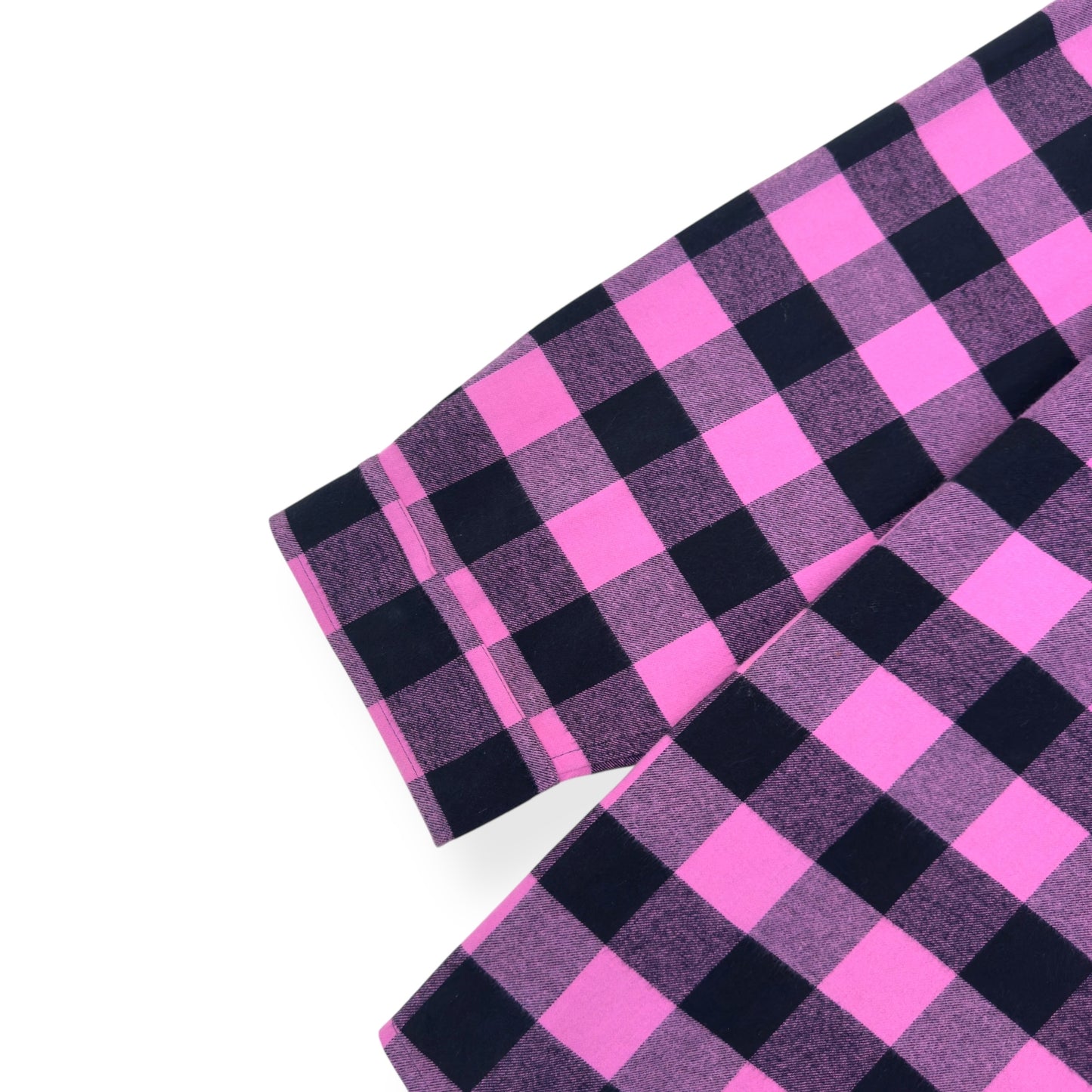 BALENCIAGA OVERSIZED BUTTON-DOWN COLLAR FLANNEL SHIRT PINK / BLACK 34 / XS