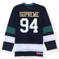 SUPREME ANKH HOCKEY LONG-SLEEVE JERSEY BLACK / GREEN XL