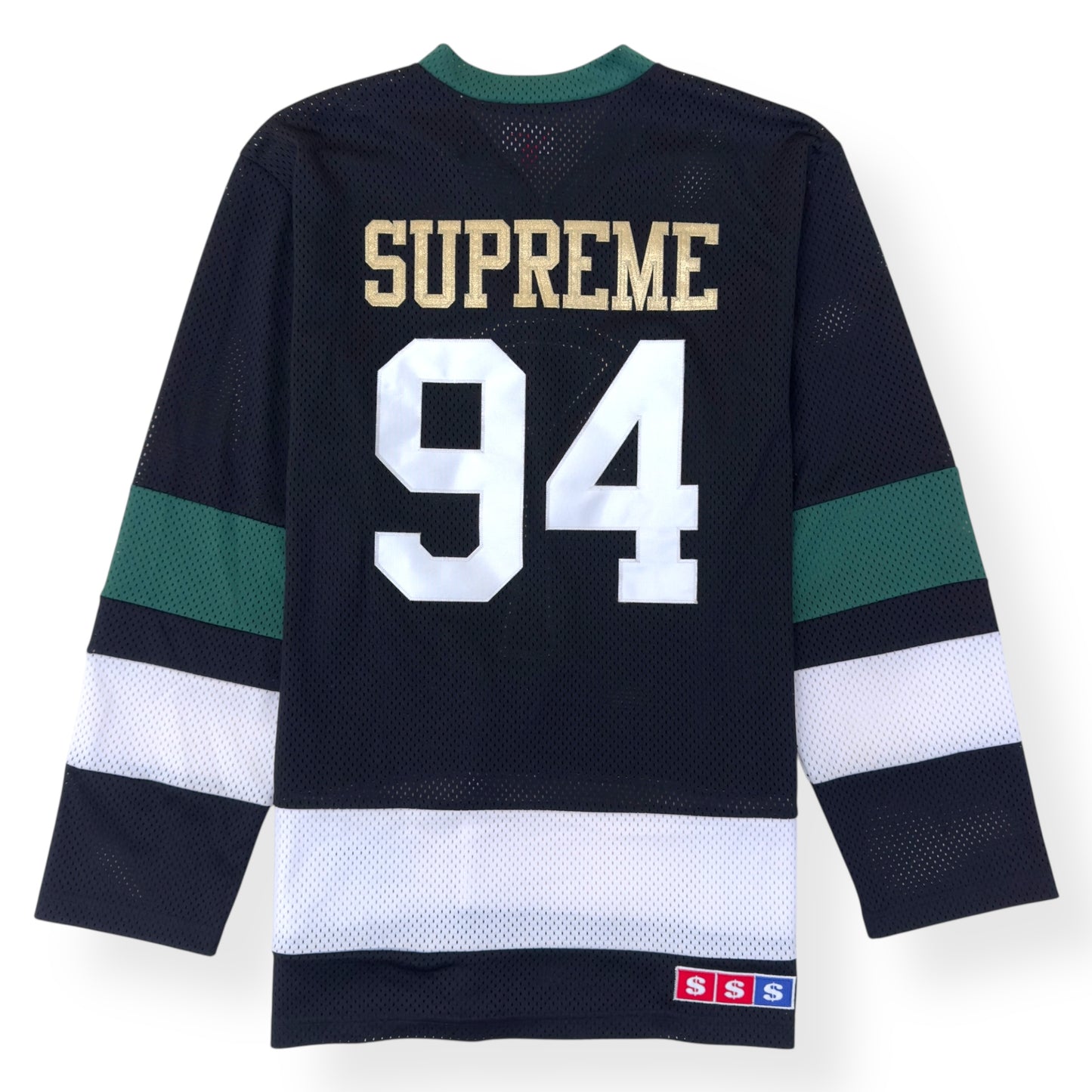 SUPREME ANKH HOCKEY LONG-SLEEVE JERSEY BLACK / GREEN XL