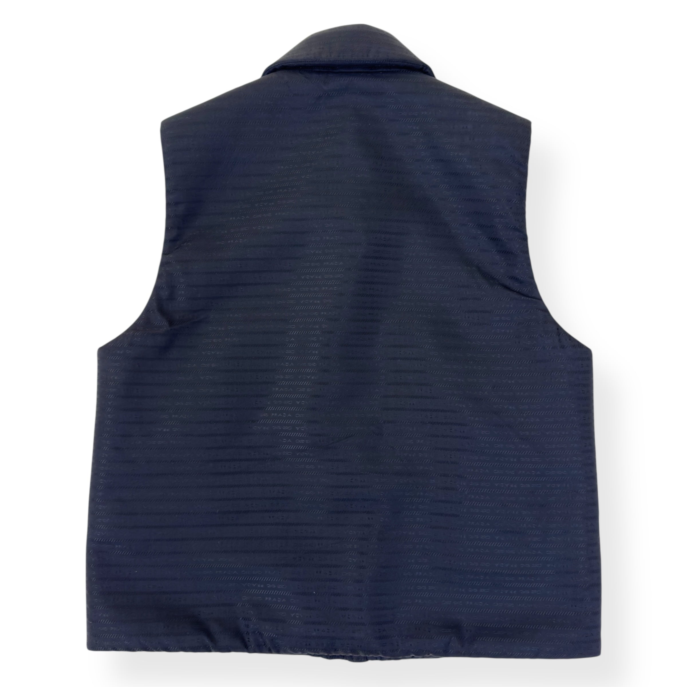PRADA RE-NYLON PLAQUE-LOGO PADDED GILET BLACK M