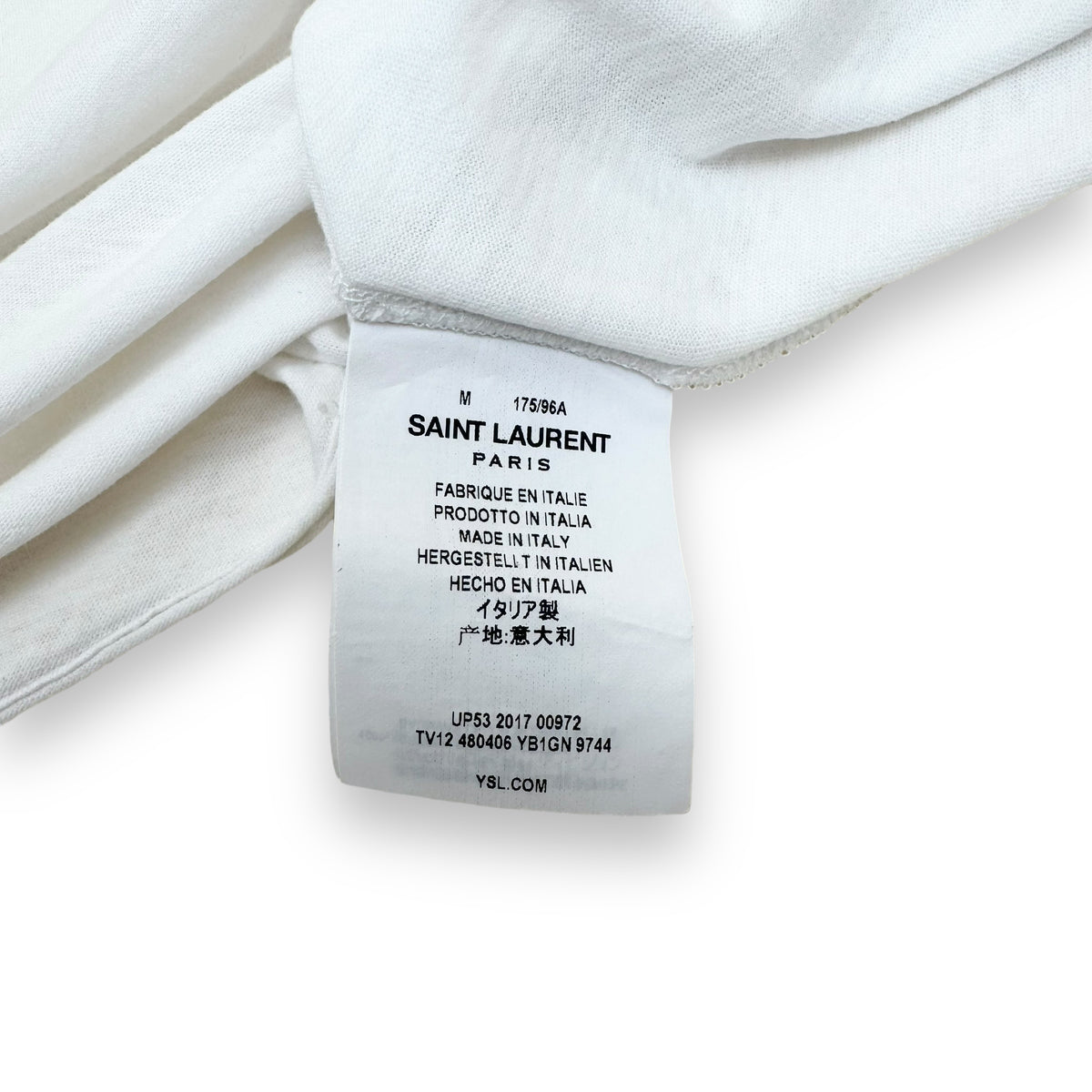 SAINT LAURENT LOGO PRINT T-SHIRT WHITE M