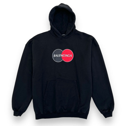 BALENCIAGA OVERSIZED CREDIT CARD LOGO HOODIE BLACK S