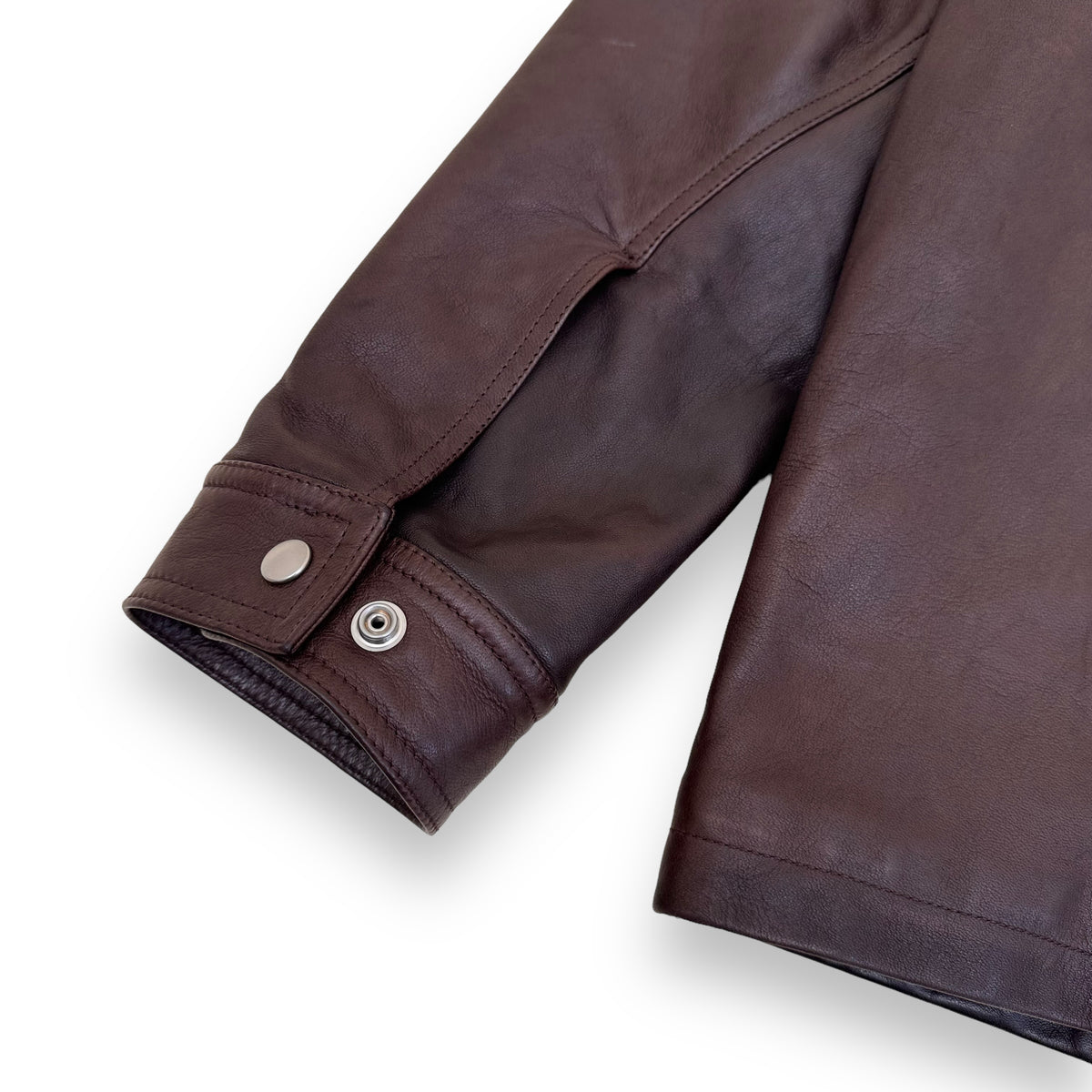 RICK OWENS FW23 BRAD LEATHER JACKET BROWN XXL