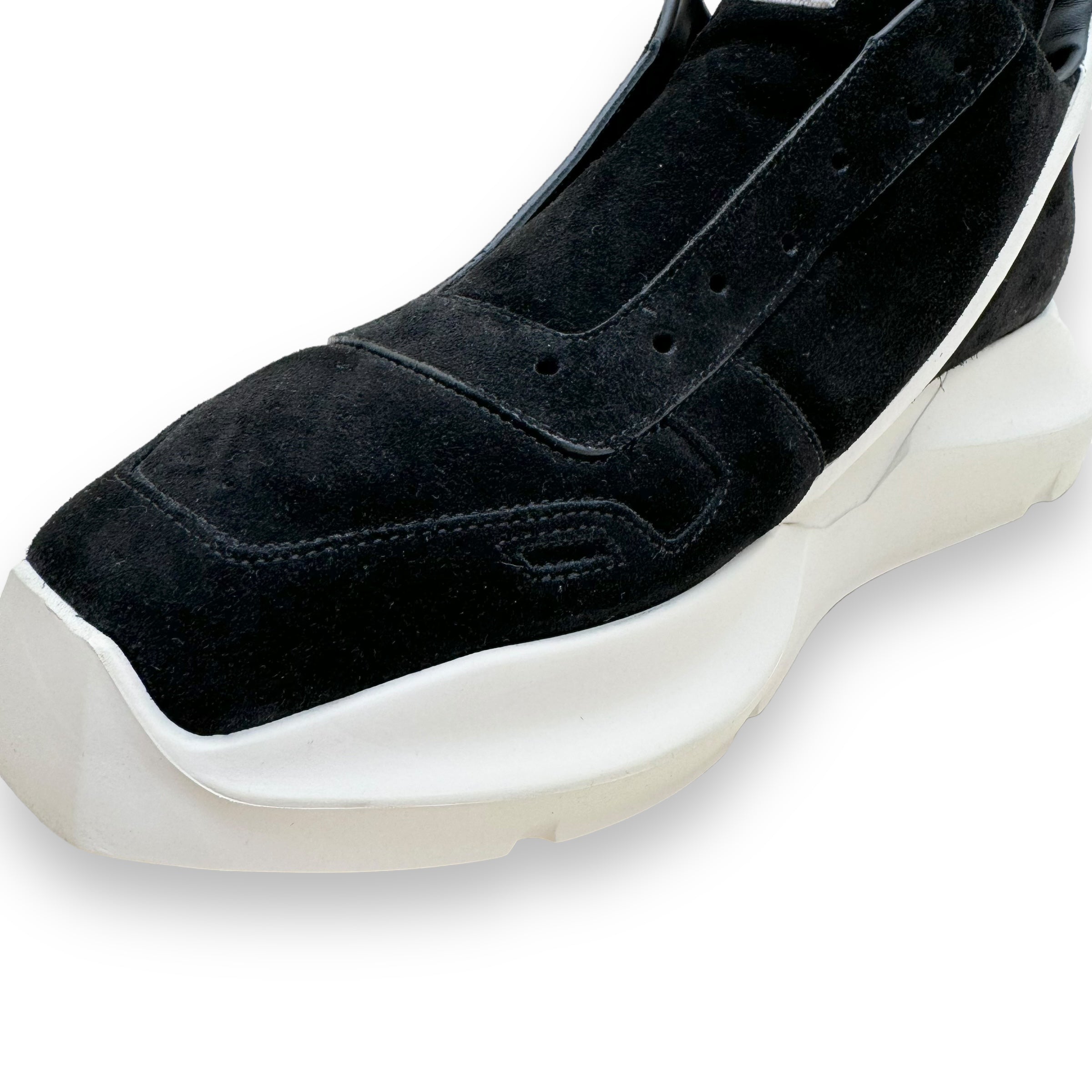 RICK OWENS GETH SUEDE RUNNER SNEAKER BLACK UK11