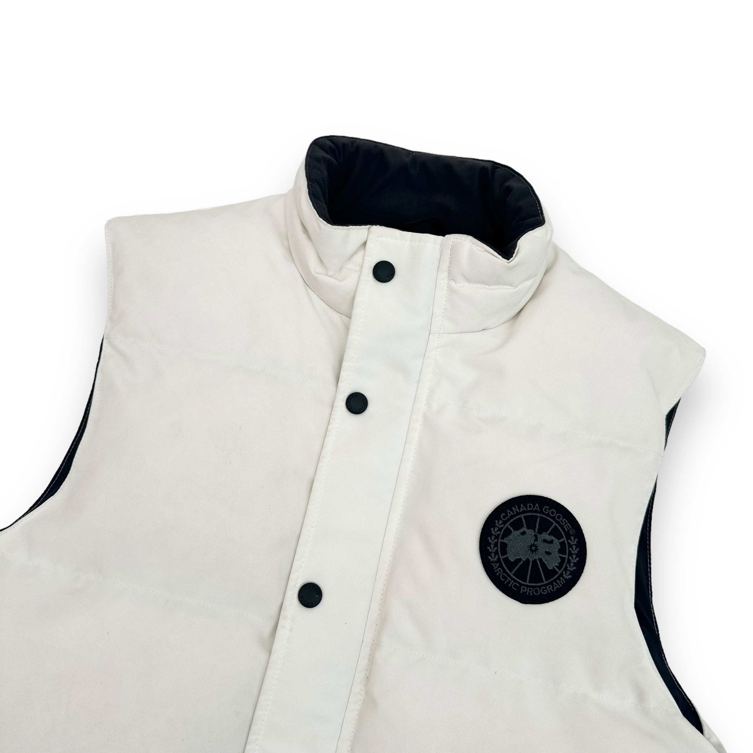 CANADA GOOSE CARSON VEST PUFFER JACKET WHITE BLACK M Wylist