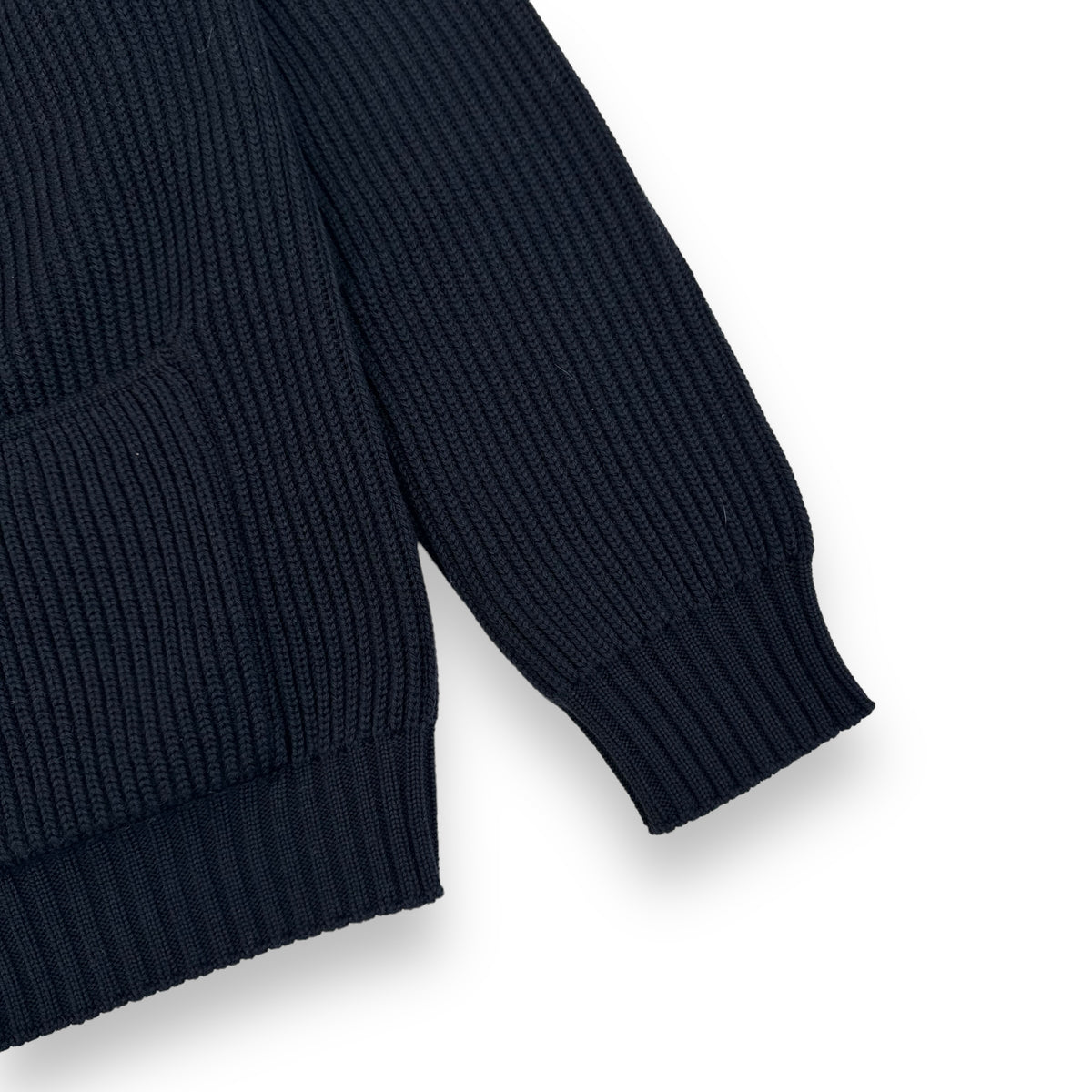 THOM SWEENEY AW23 SINGLE BREASTED WOOL / CASHMERE CARDIGAN NAVY L