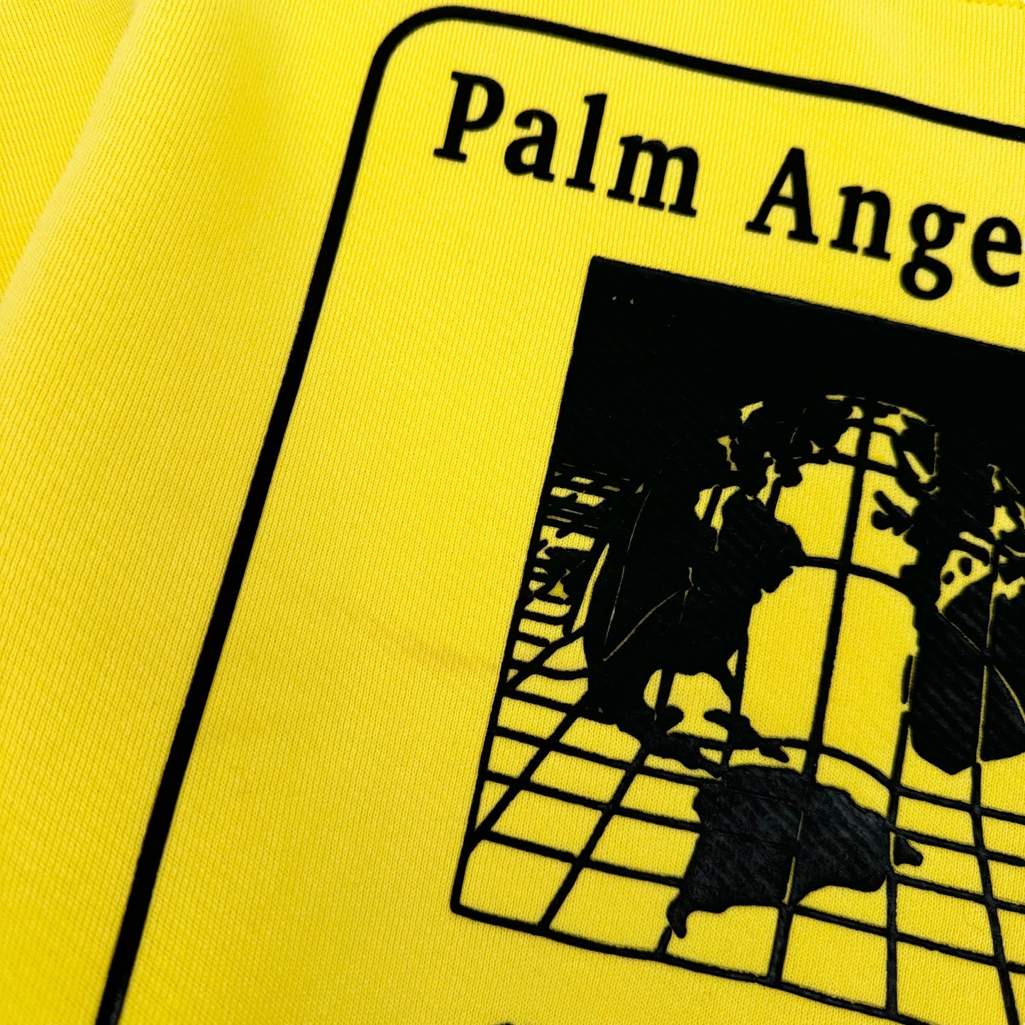 PALM ANGELS 'WORLD IN YOUR HANDS' SWEATSHIRT YELLOW S