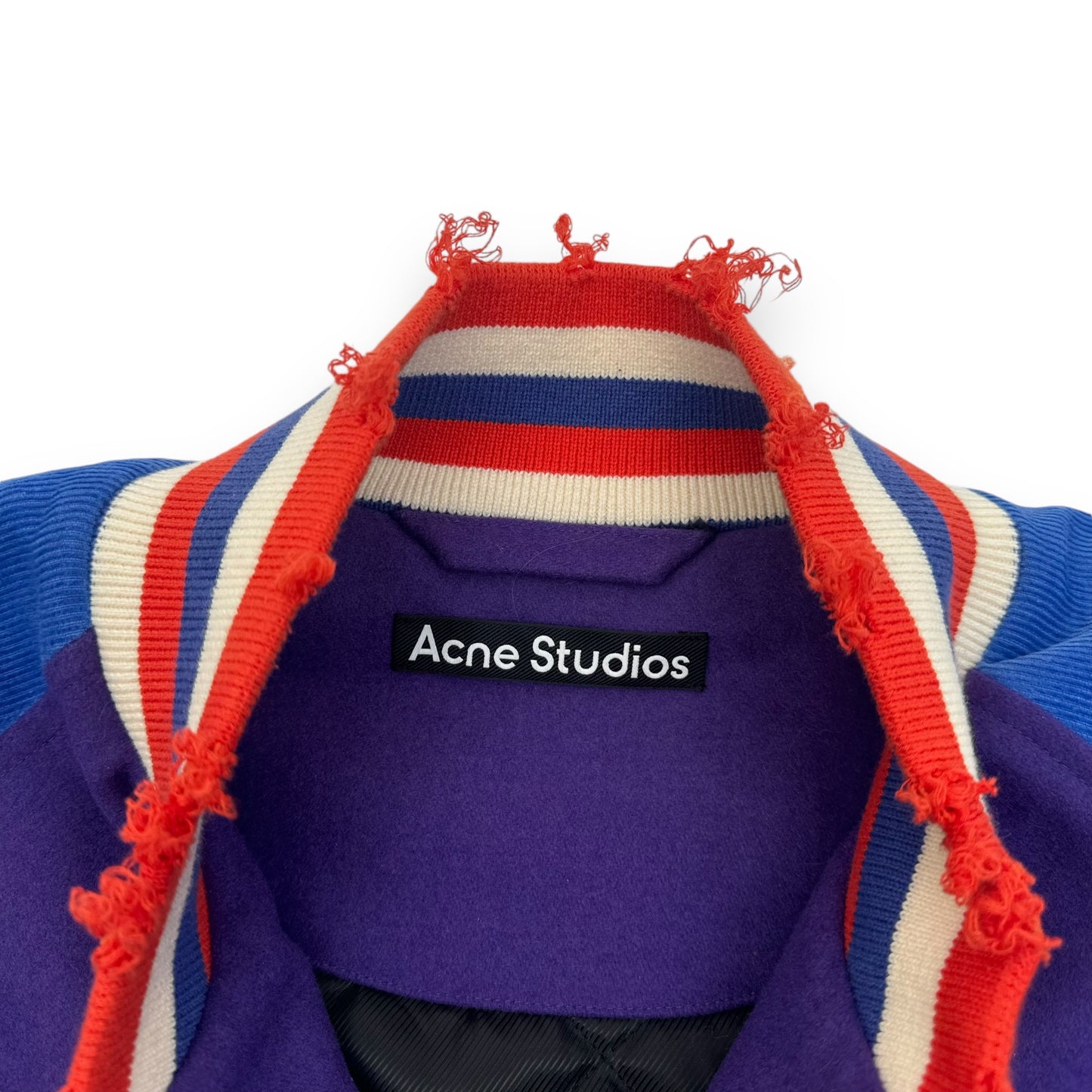 ACNE STUDIOS OCTAN PADDED FACE VARSITY JACKET PURPLE / BLUE L