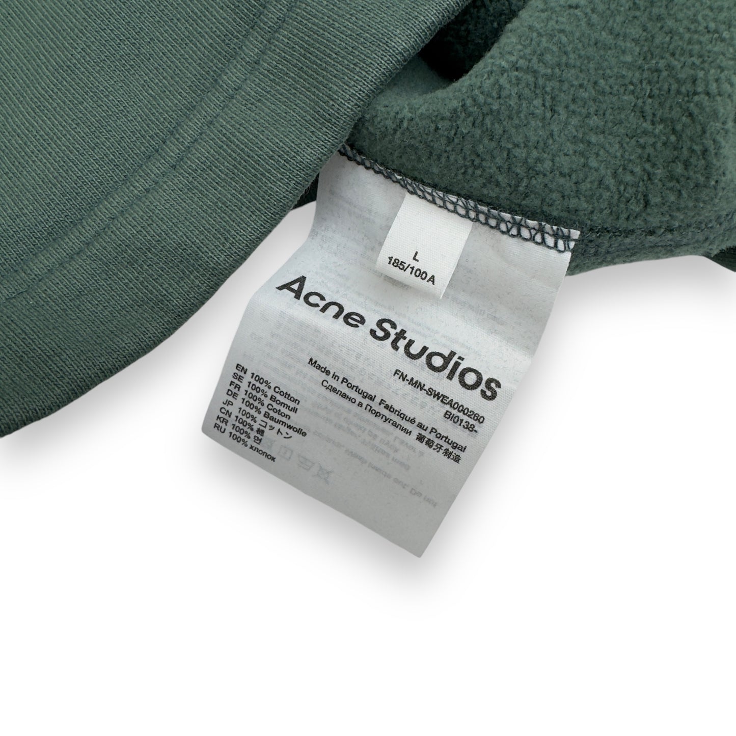 ACNE STUDIOS LOGO CREWNECK SWEATSHIRT FOREST GREEN L